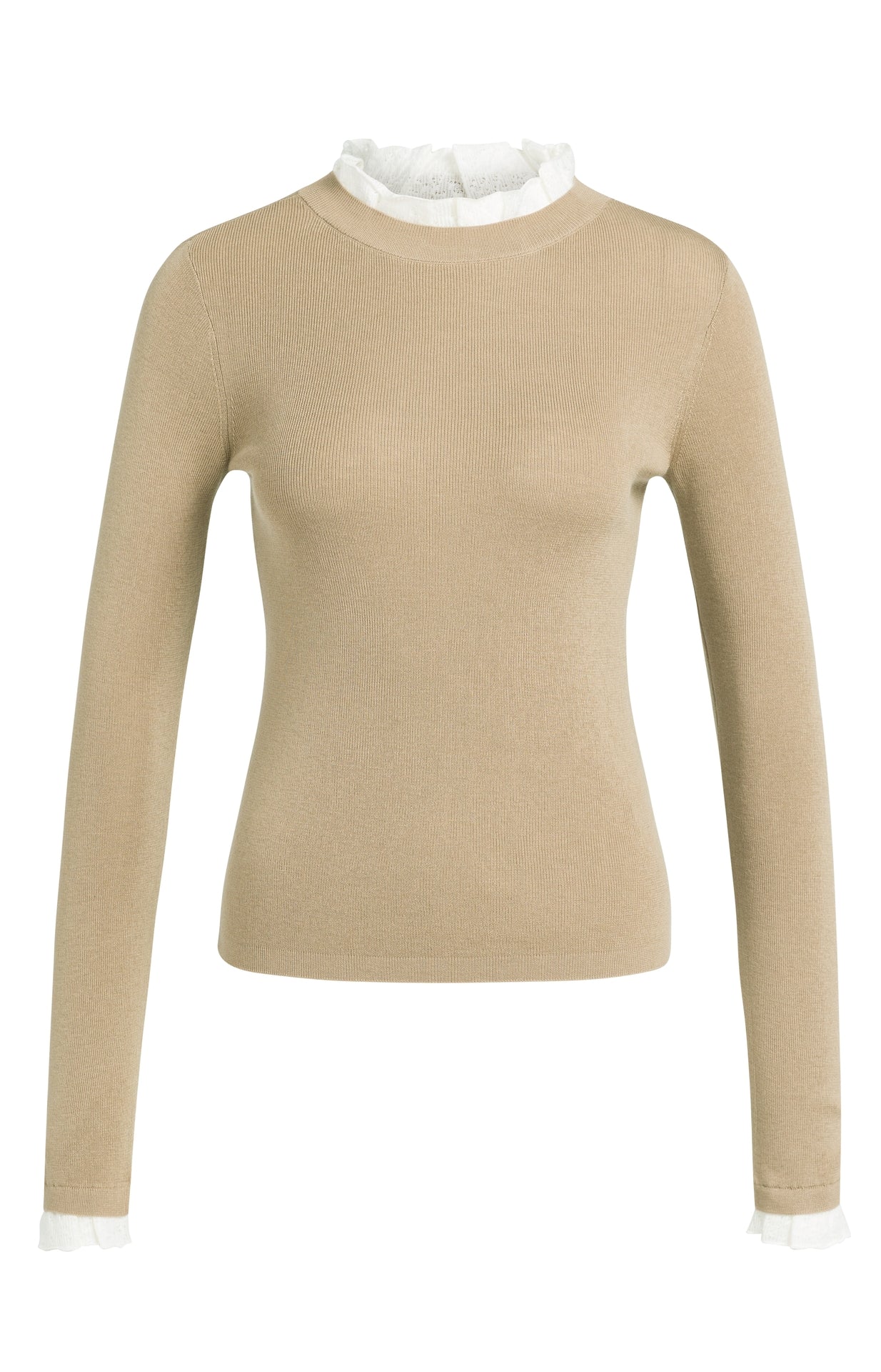 Strickpullover mit Rüschendetails