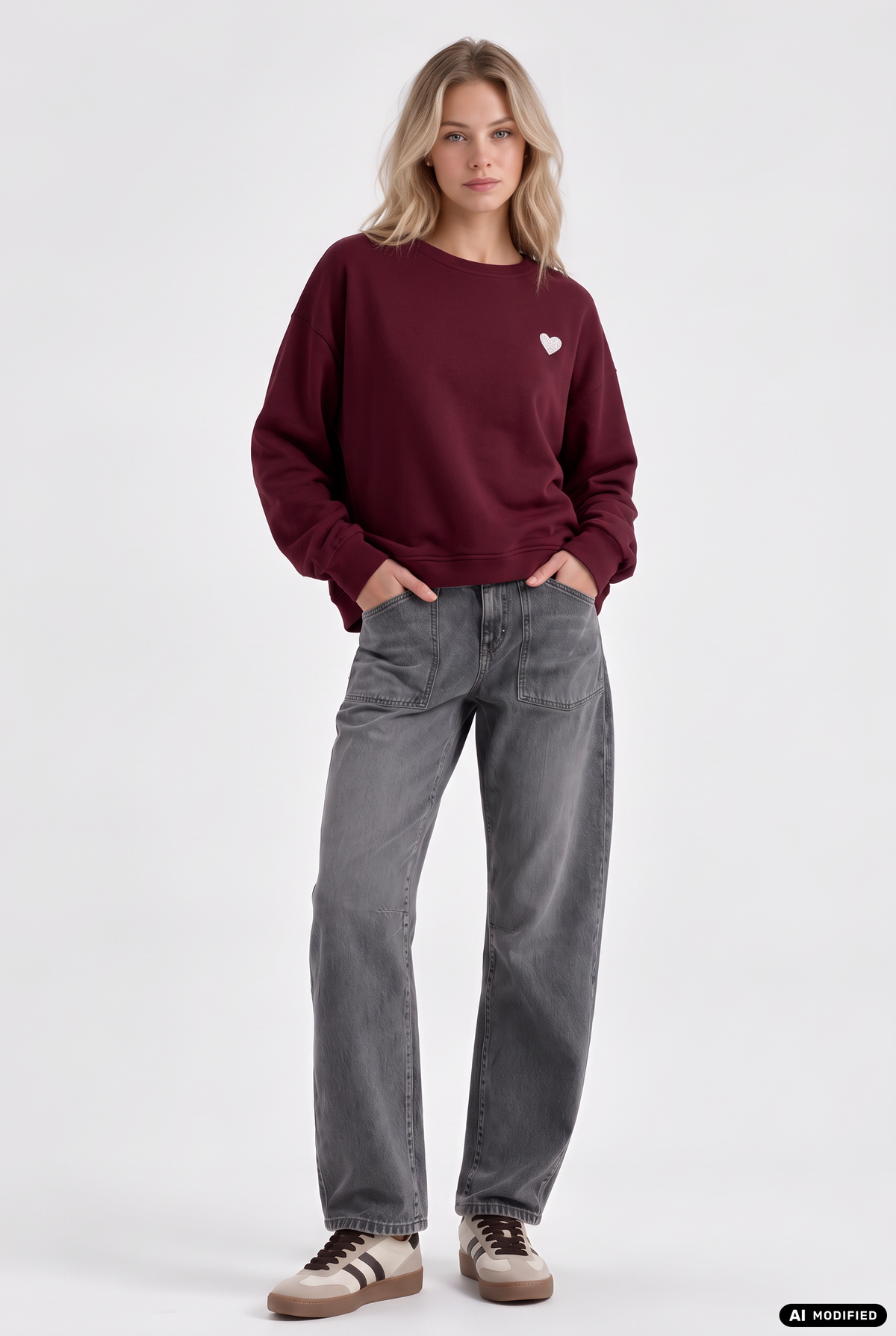 Sweatshirt mit Herzdetail