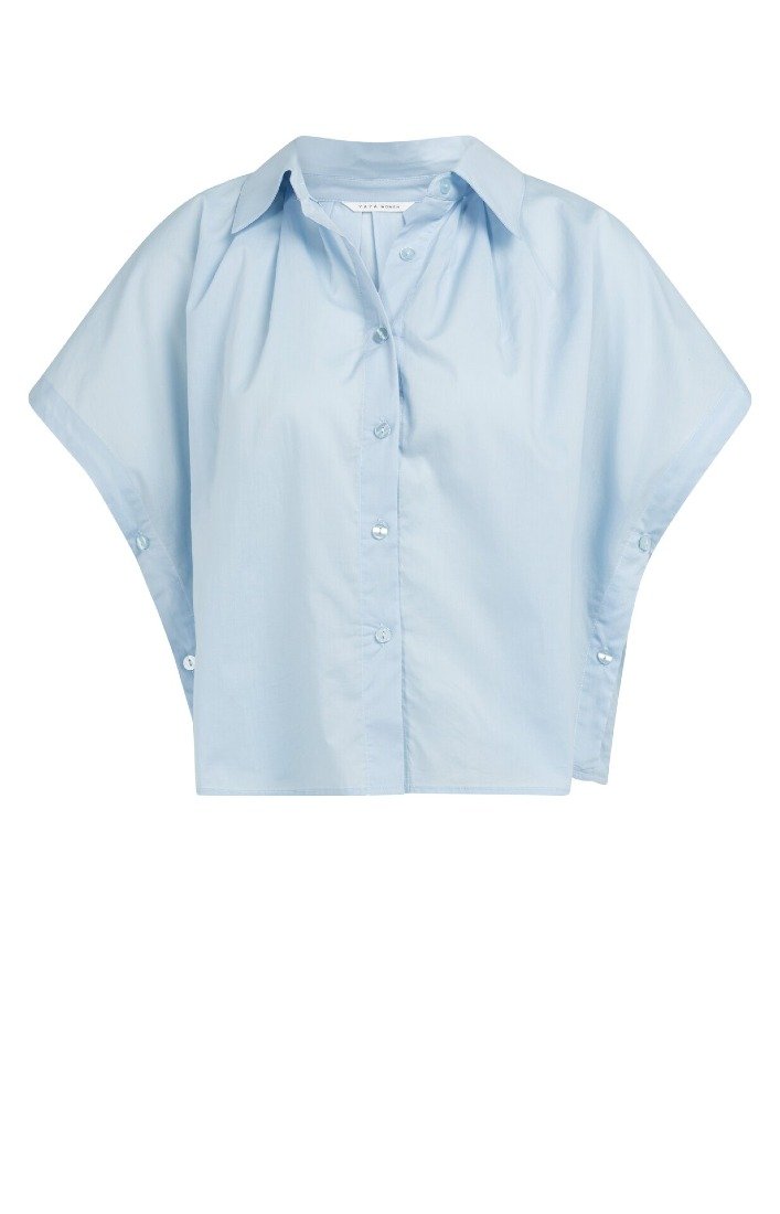 Ärmellose Bluse mit Zierknöpfen