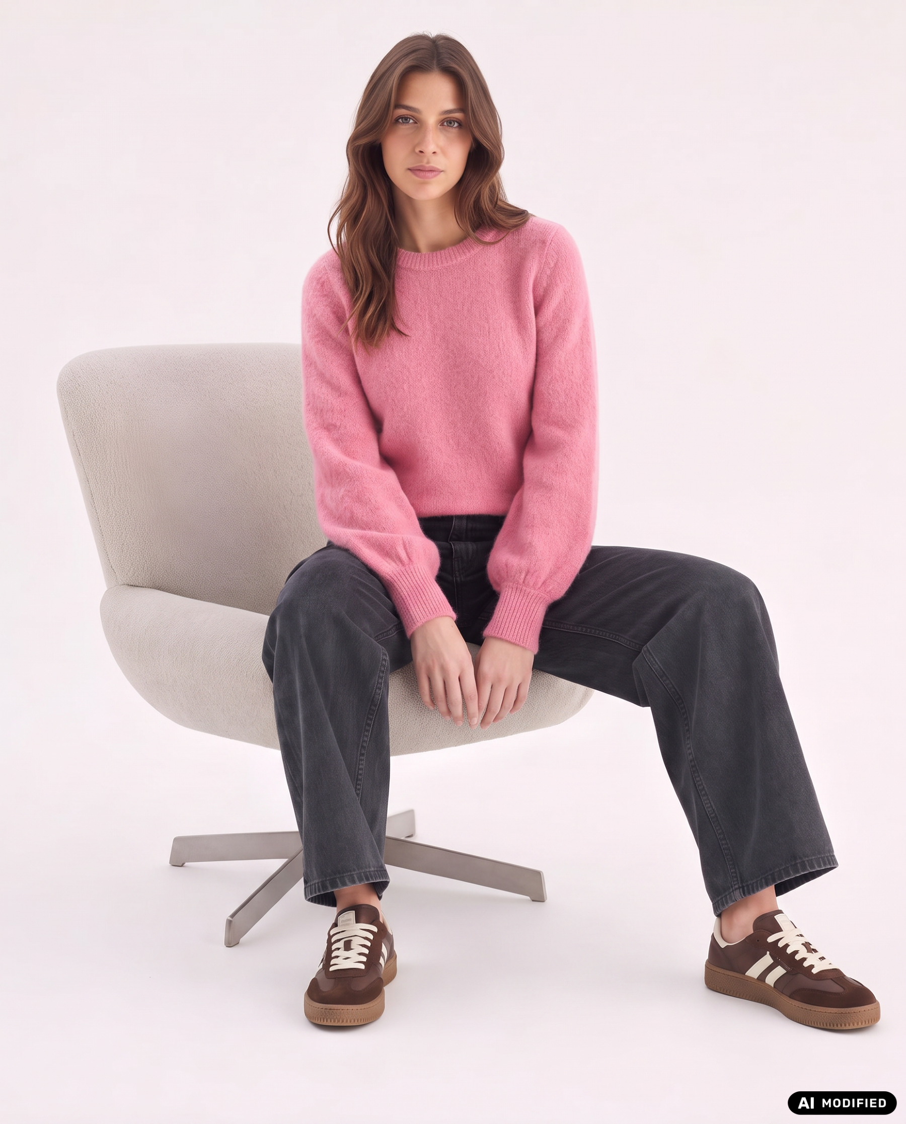 Strickpullover mit Rundhalsausschnitt