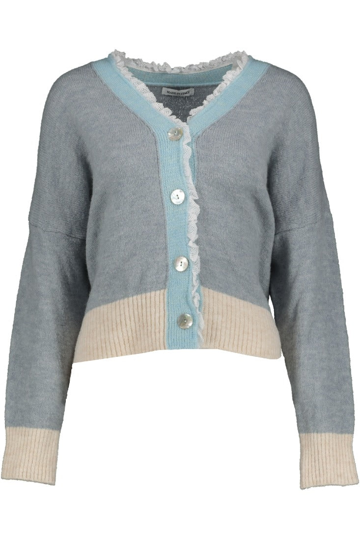 Goose Flash Strickjacken Schieferblau/Babyblau/Beige
