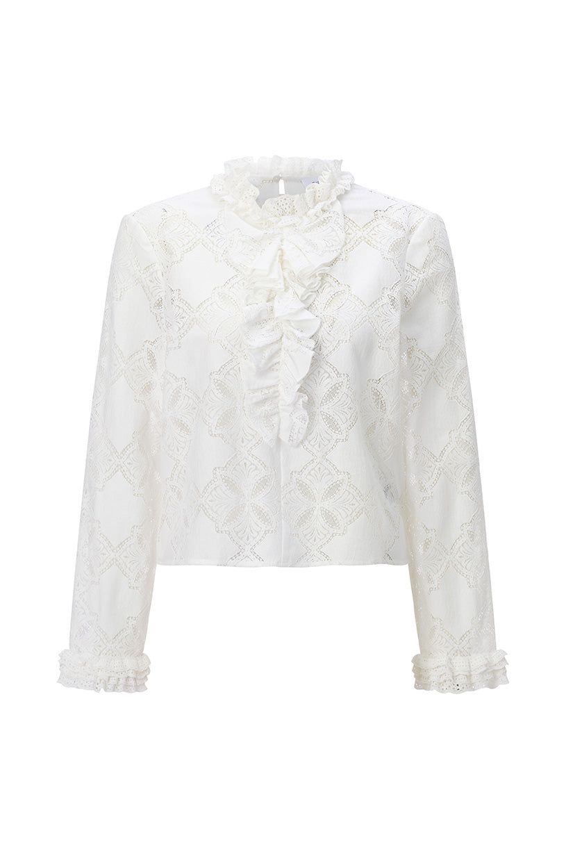 Bluse mit Rüschen
