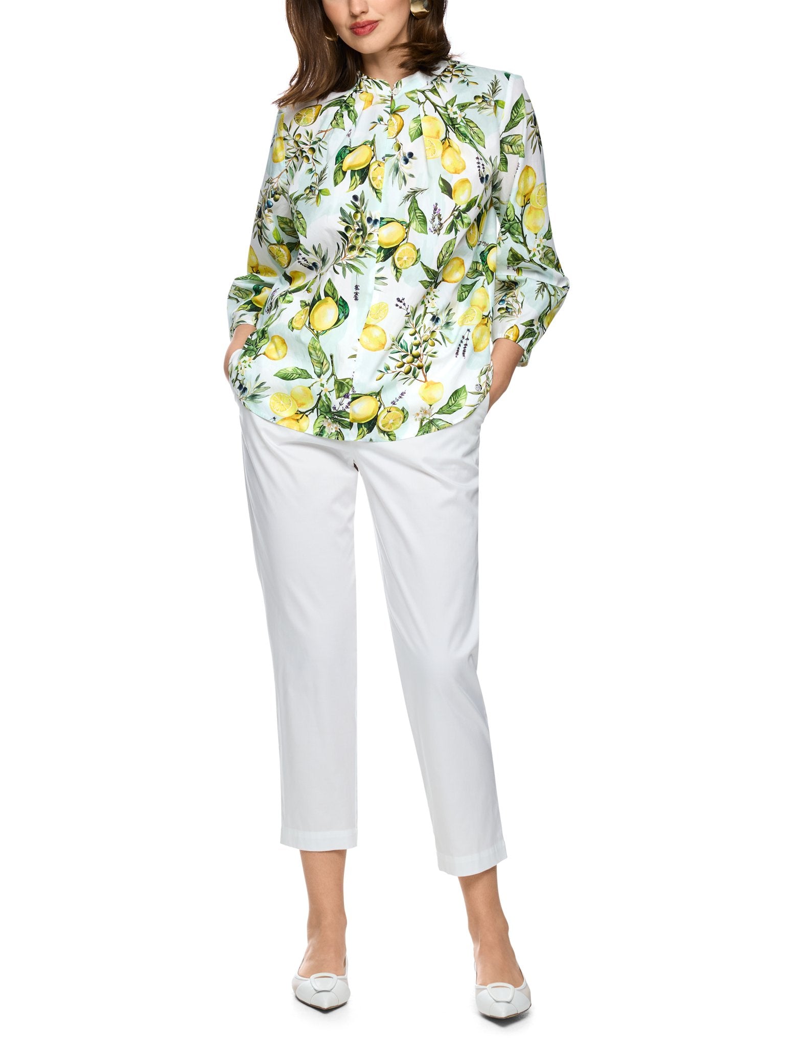 Bluse mit Zitronen-Print