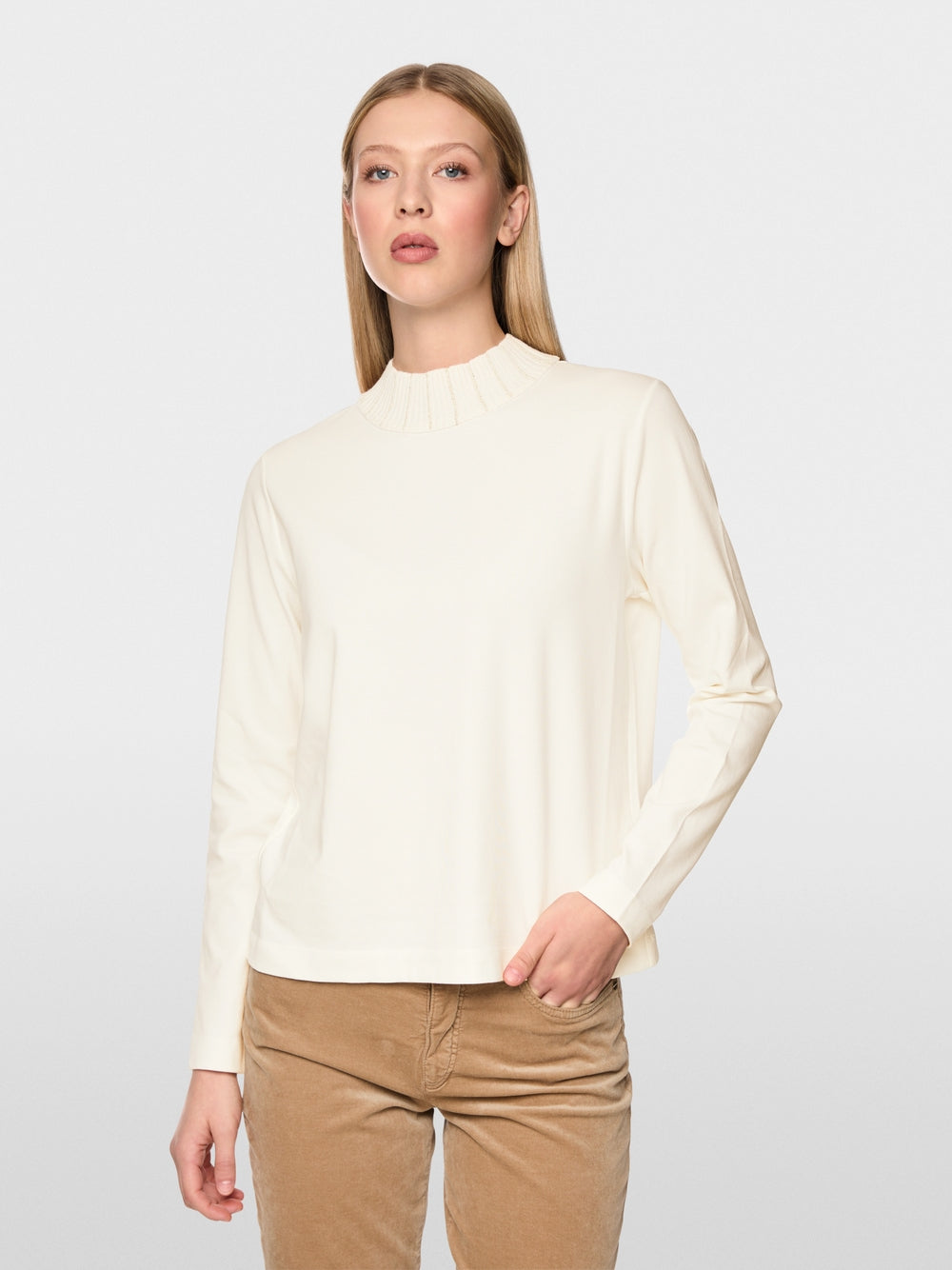 Longsleeve mit Strickkragen