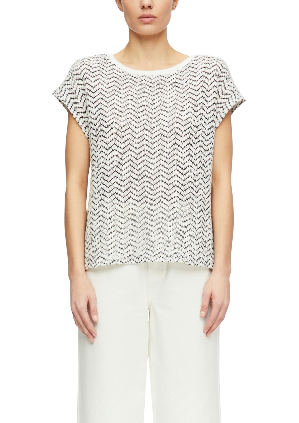 T-Shirt mit Strickmuster