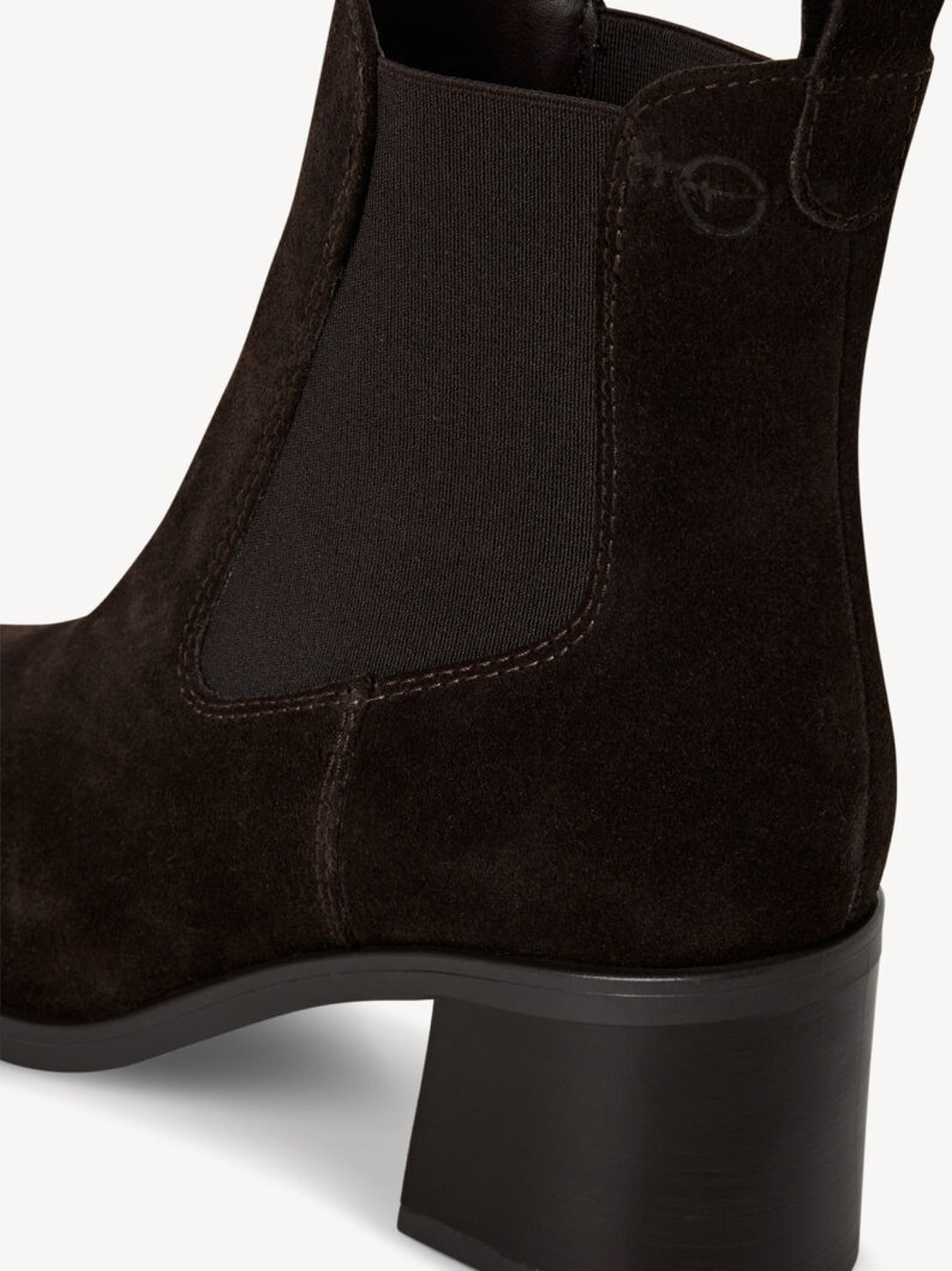 Leder Chelsae Boot mit Blockabsatz