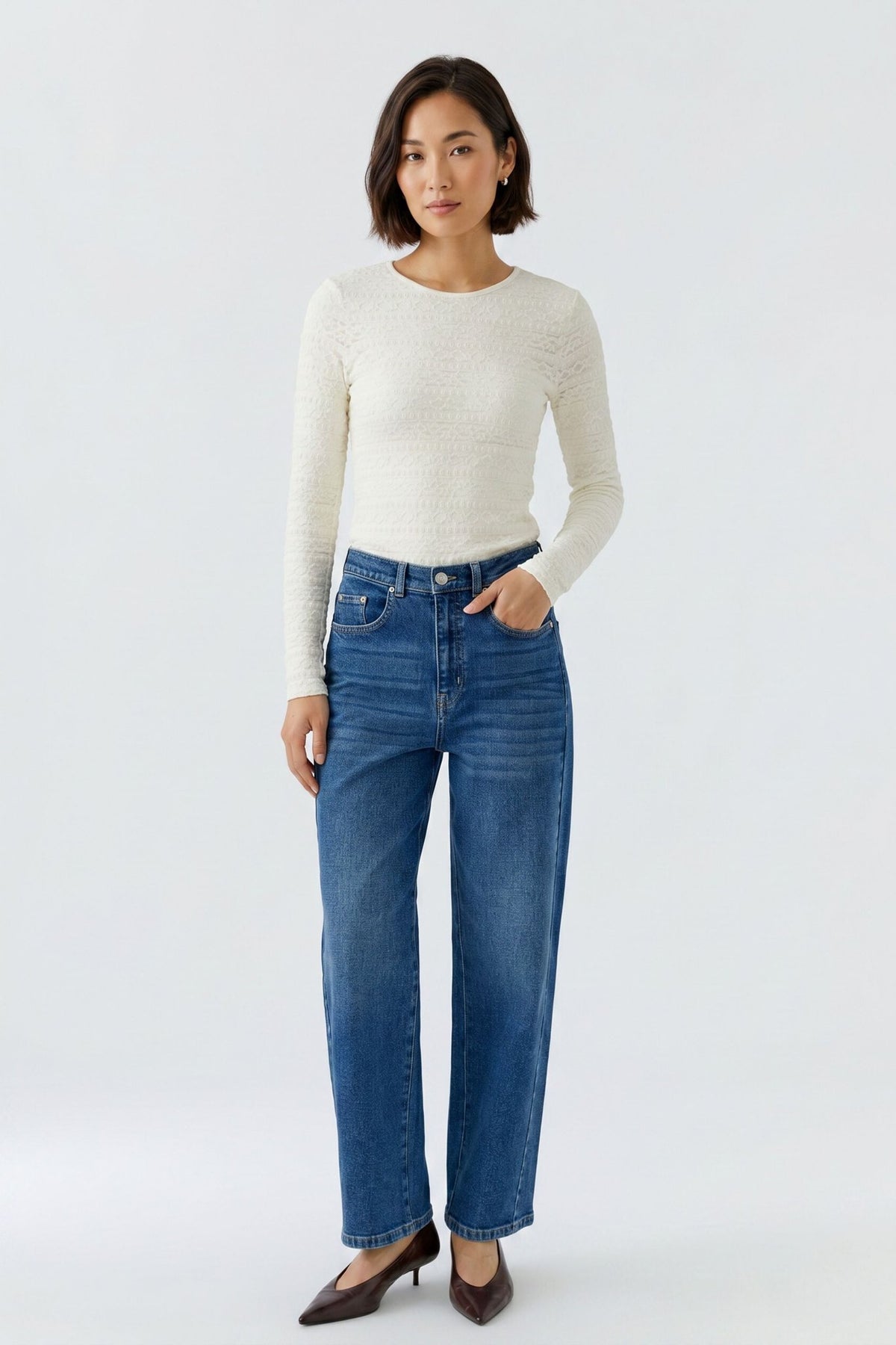 Langarmshirt Spitze