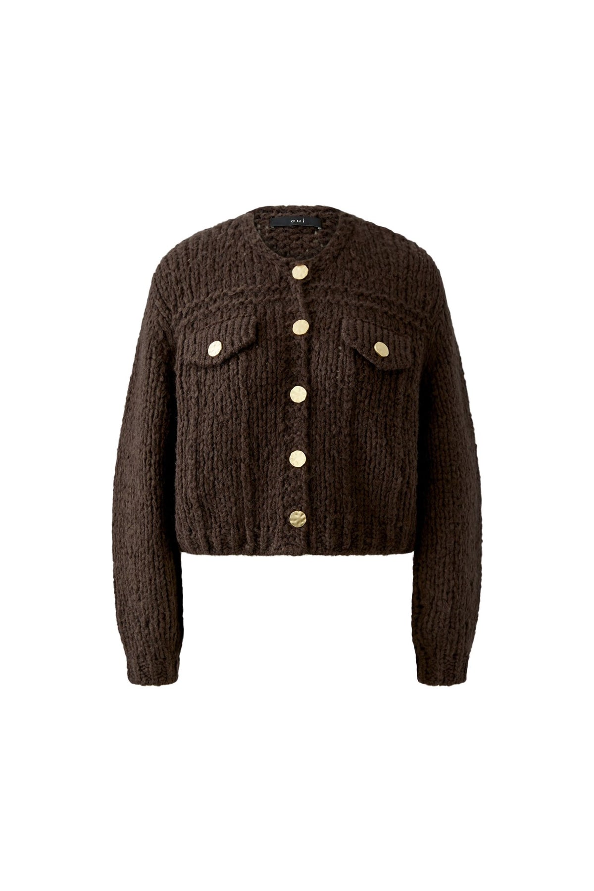 Strickjacke mit goldenen Knöpfen