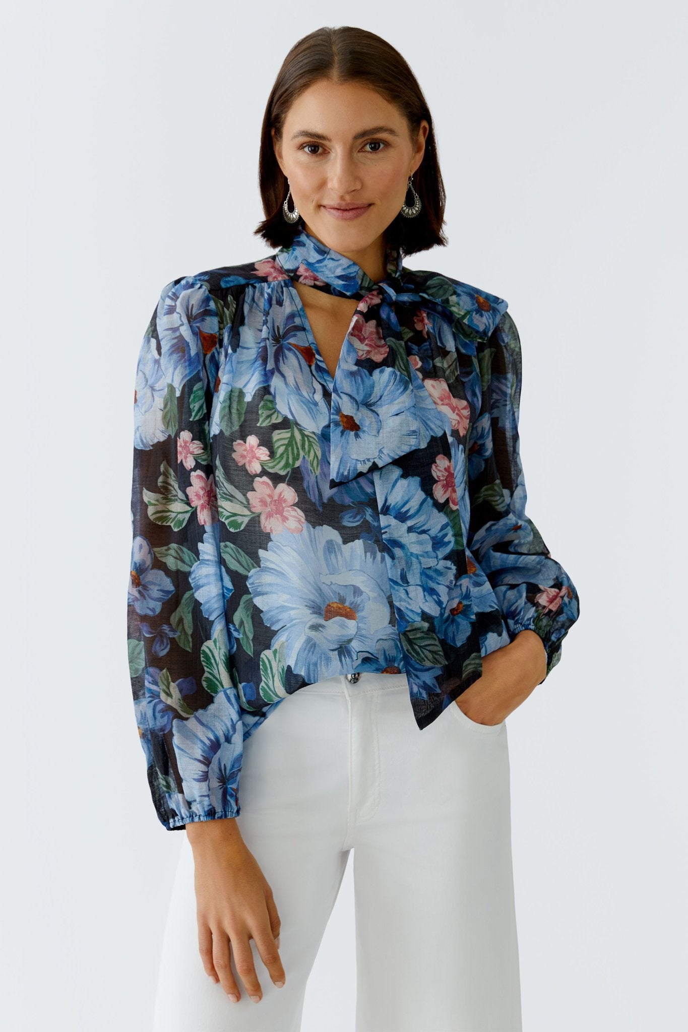 Oui Blusen Dk Blue Blue