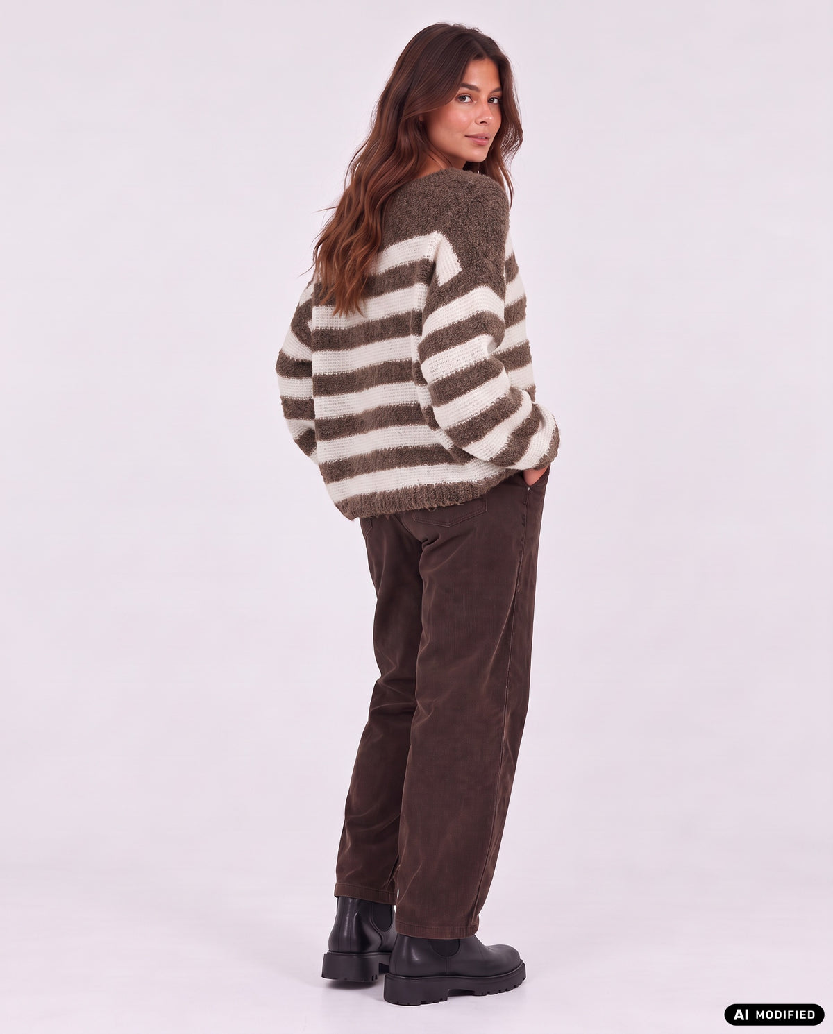 Strickpullover mit Streifen