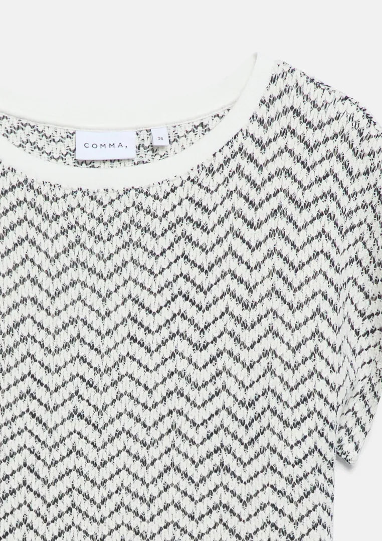 T-Shirt mit Strickmuster