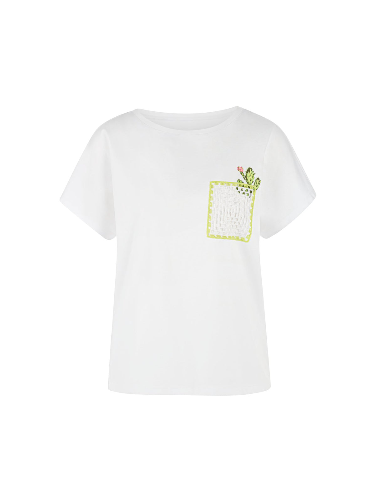 T-Shirt mit Kaktus-Print und Brusttasche