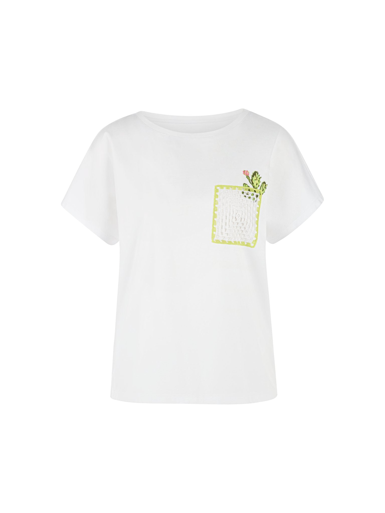 T-Shirt mit Kaktus-Print und Brusttasche