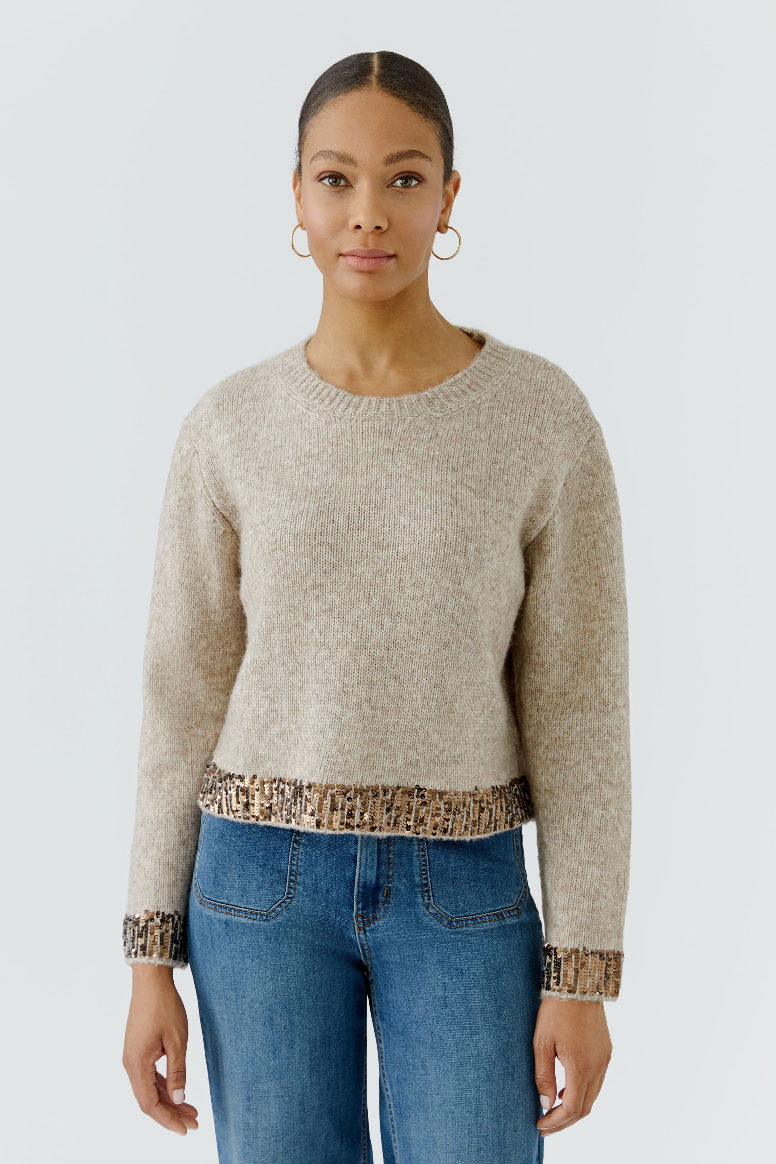 Strickpullover mit Pailletten