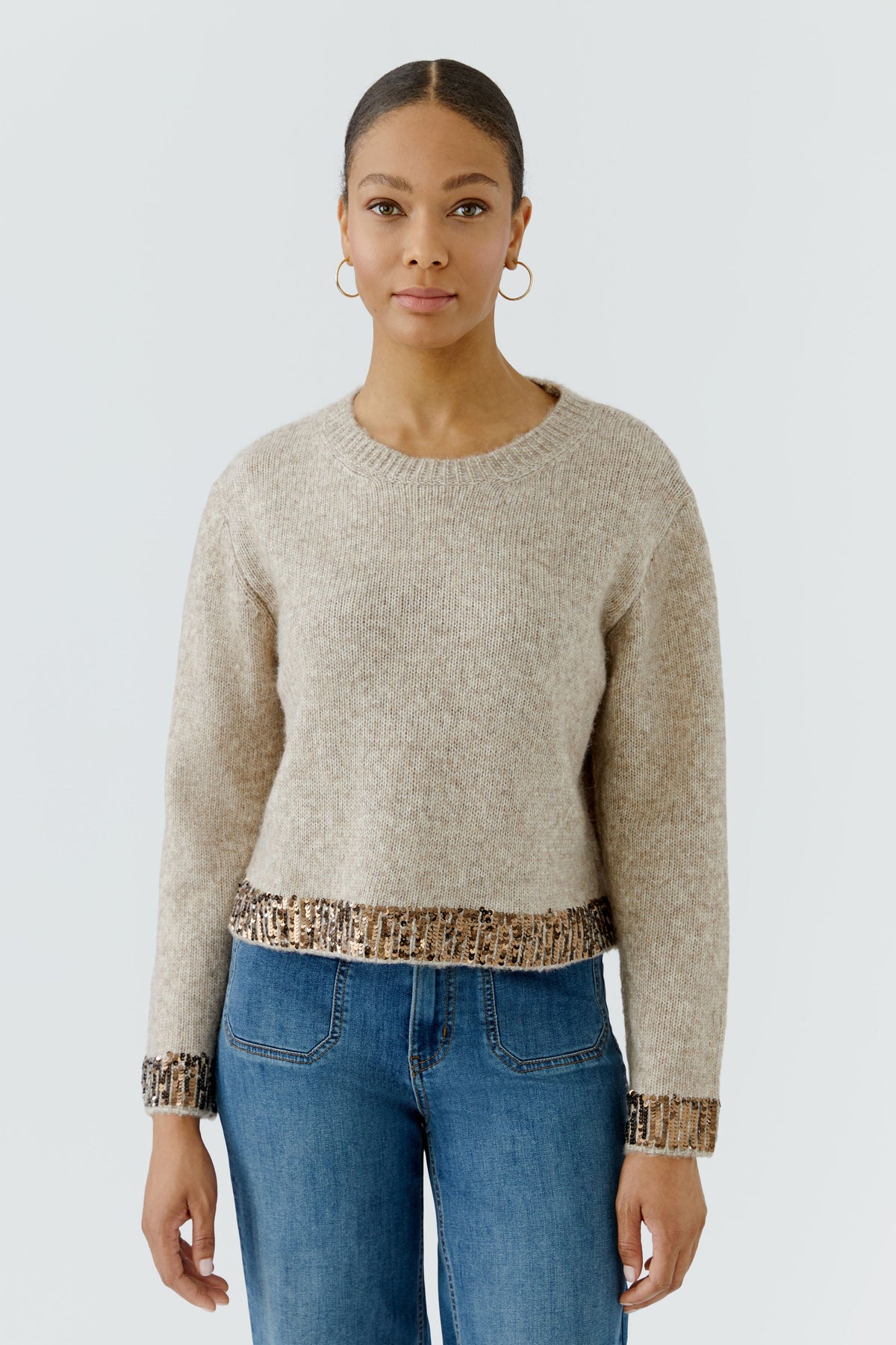 Strickpullover mit Pailletten