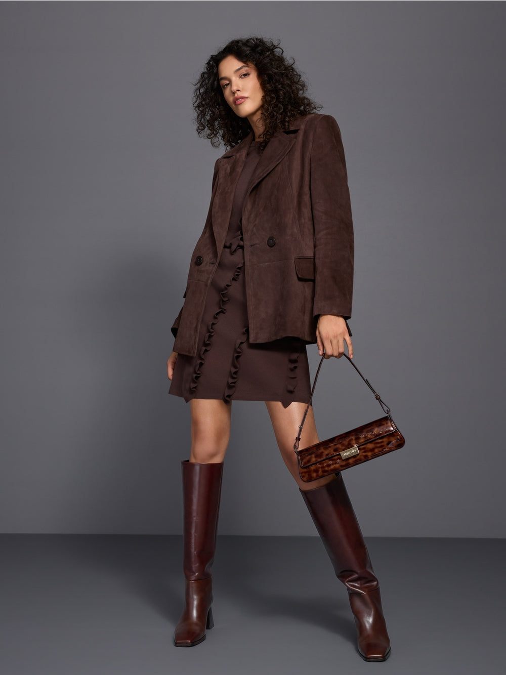 Kurze Velourslederjacke