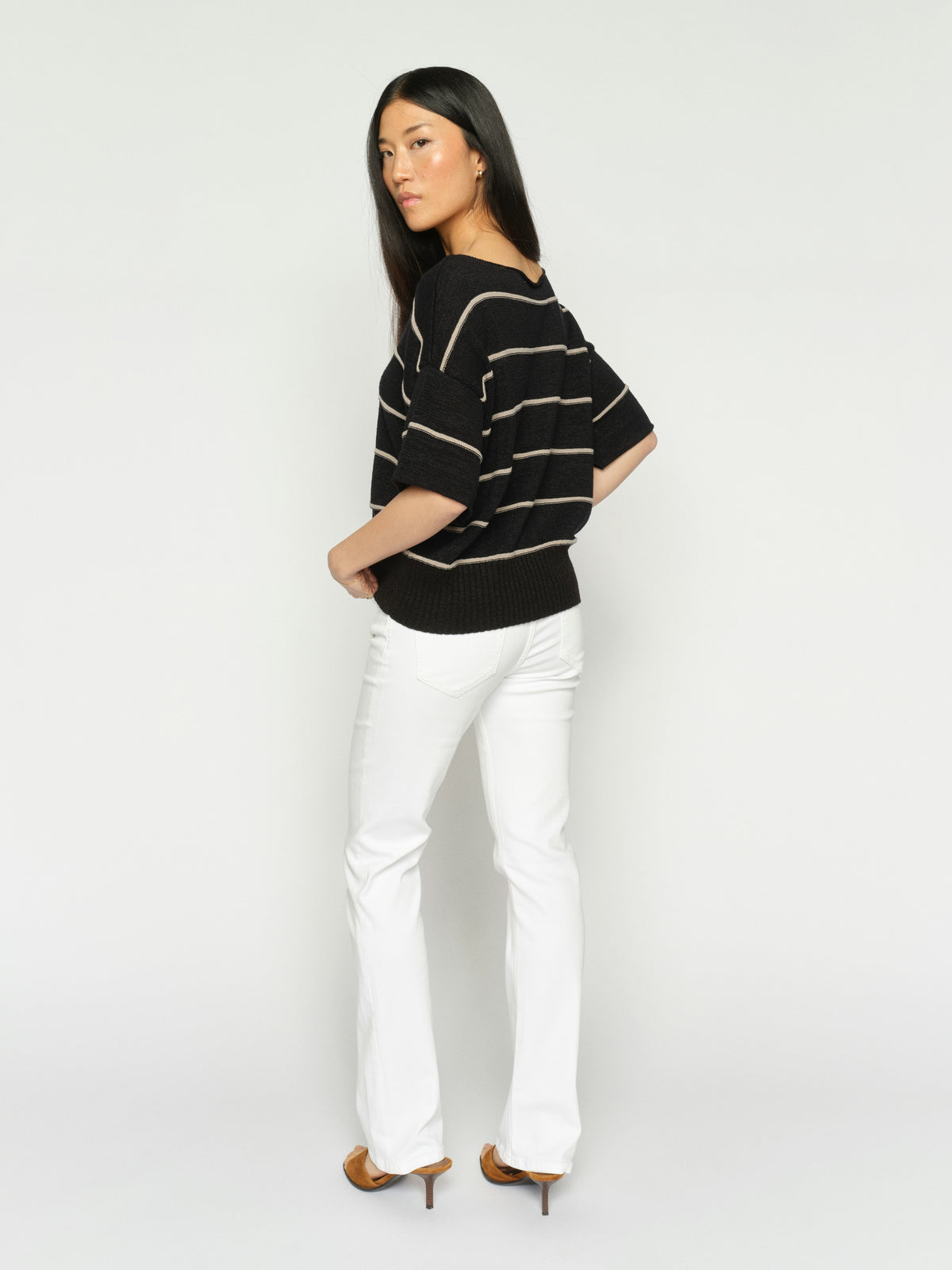 Mos Mosh Flared Leg Bright White