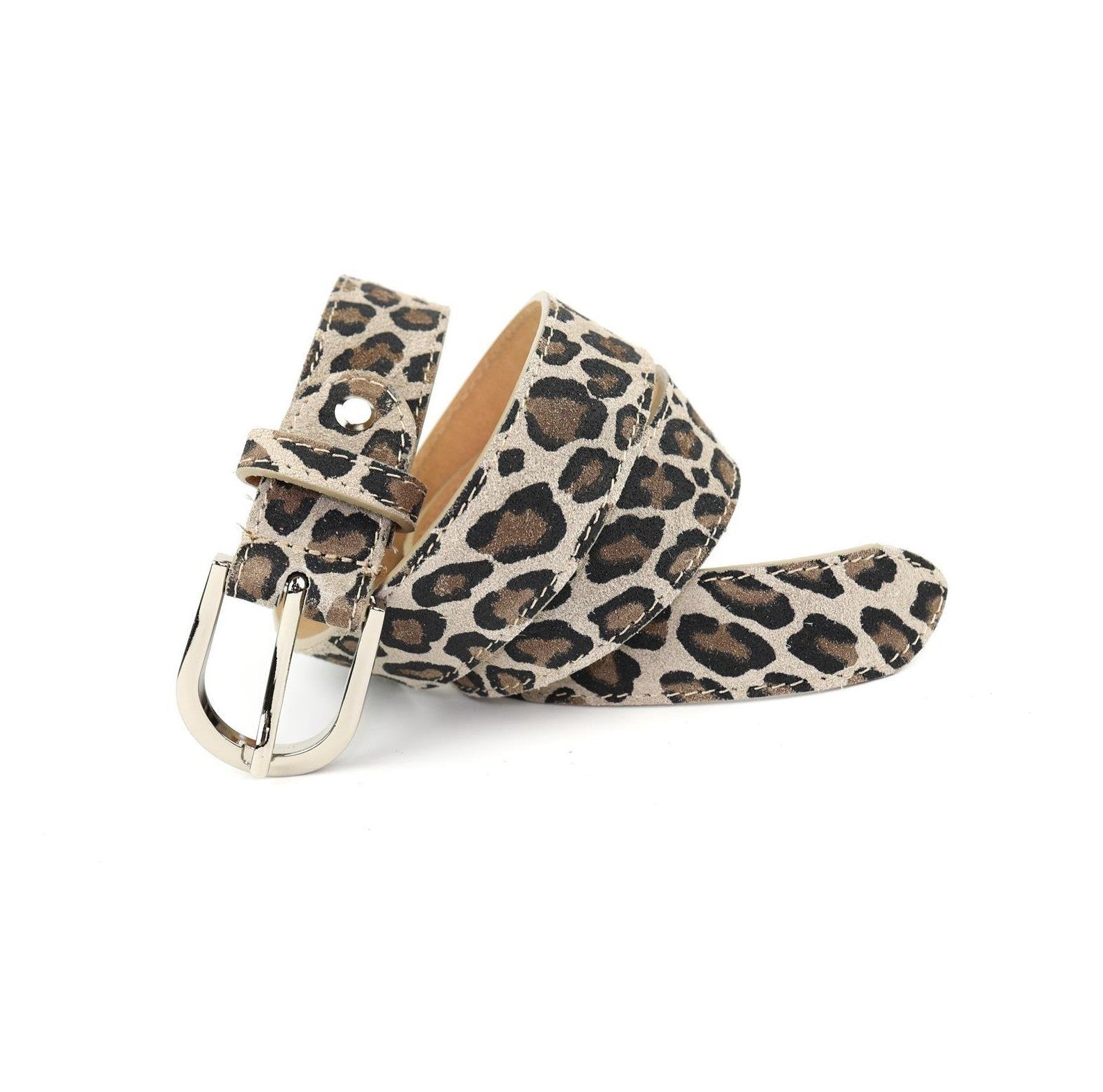 Wildledergürtel mit Animal-Print