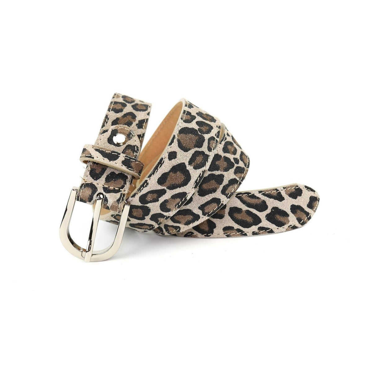 Wildledergürtel mit Animal-Print