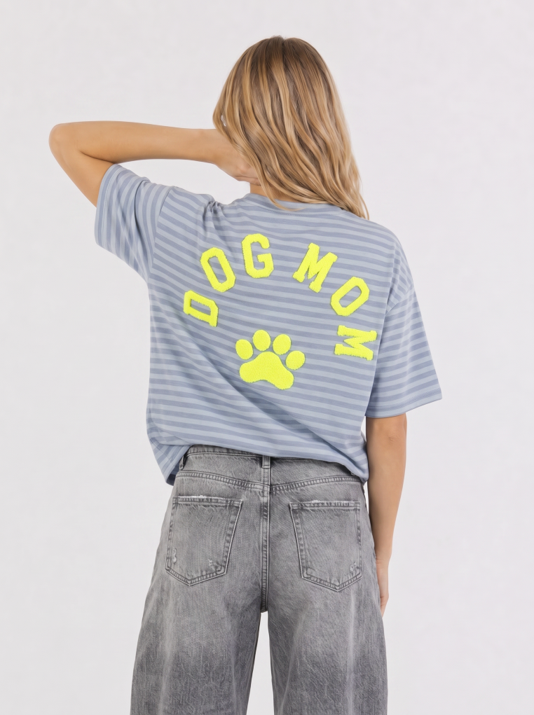 T-Shirt mit Streifen "Dogmum"