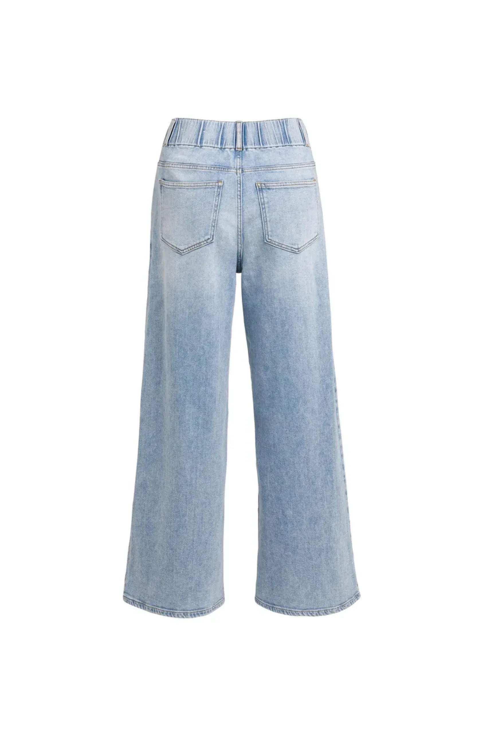 Jeans mit weitem Bein und markantem Bund
