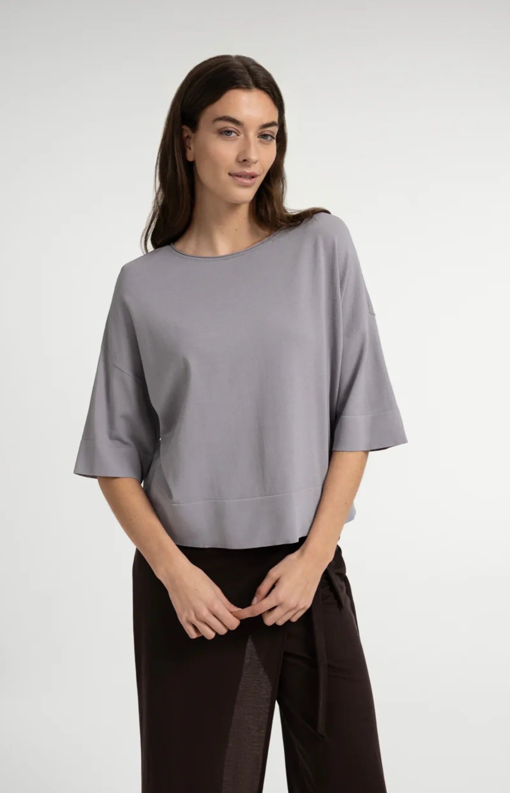 Oversize-T-Shirt mit U-Boot-Ausschnitt