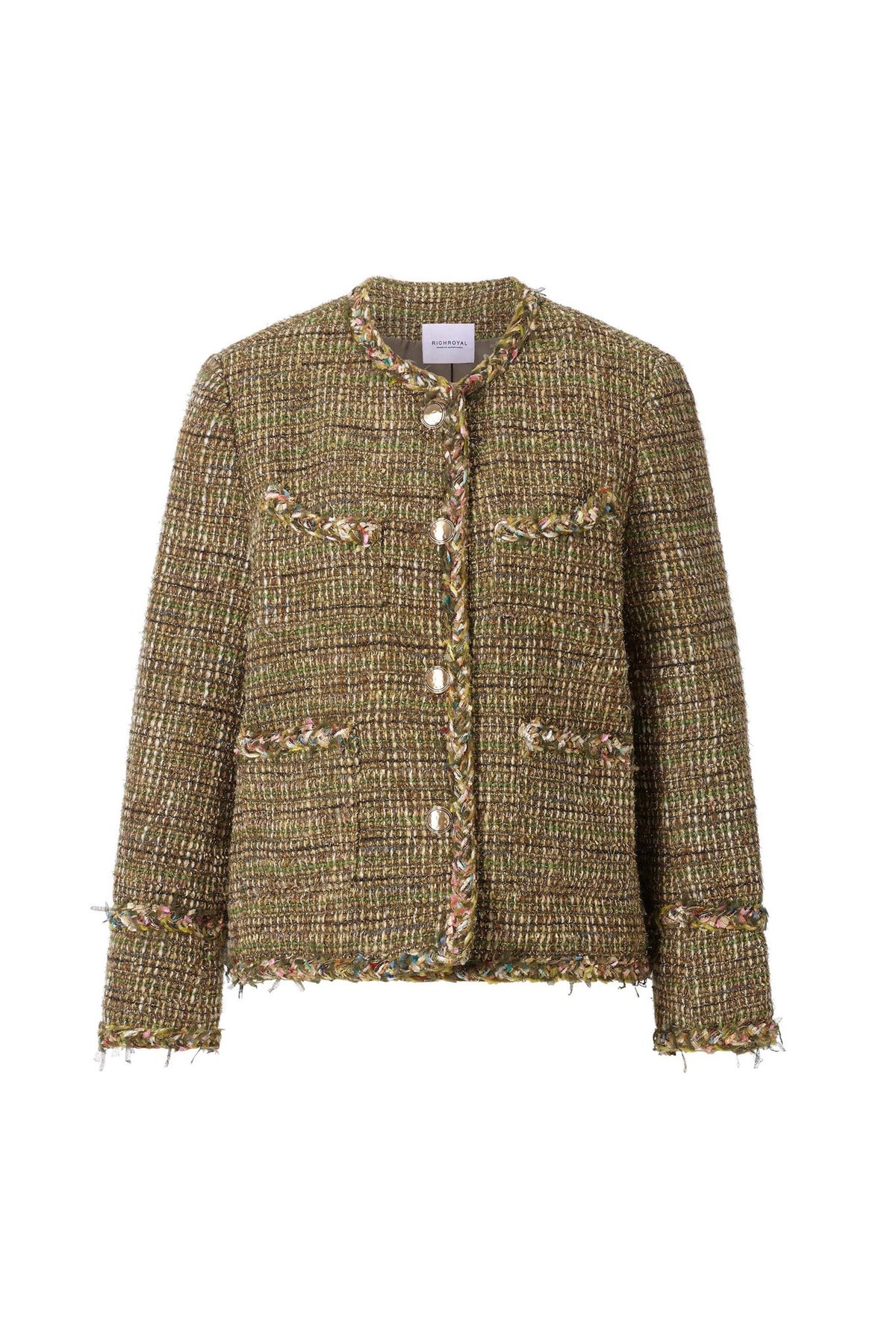 Tweed-Blazer mit Wollanteil