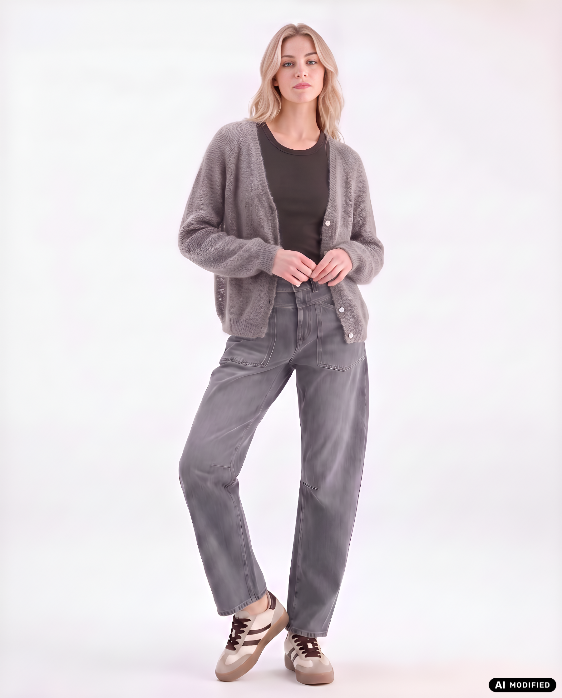 Strickjacke mit V-Ausschnitt