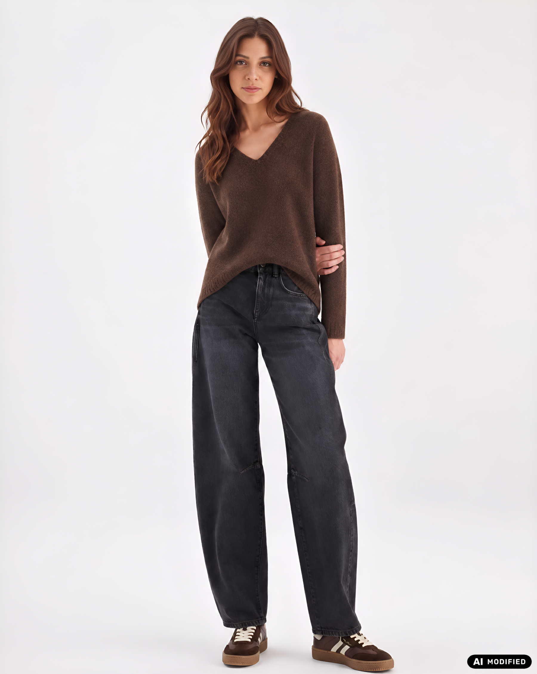 Strickpullover mit V-Ausschnitt