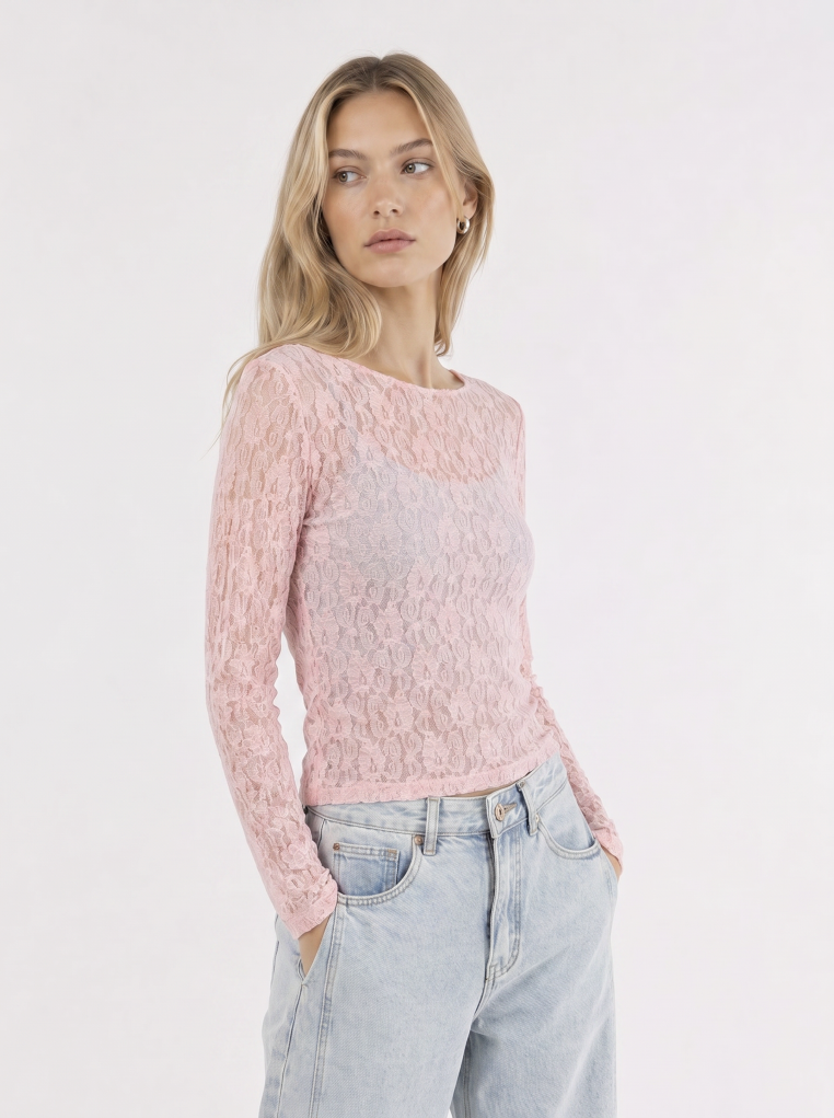 Longsleeve aus Spitze