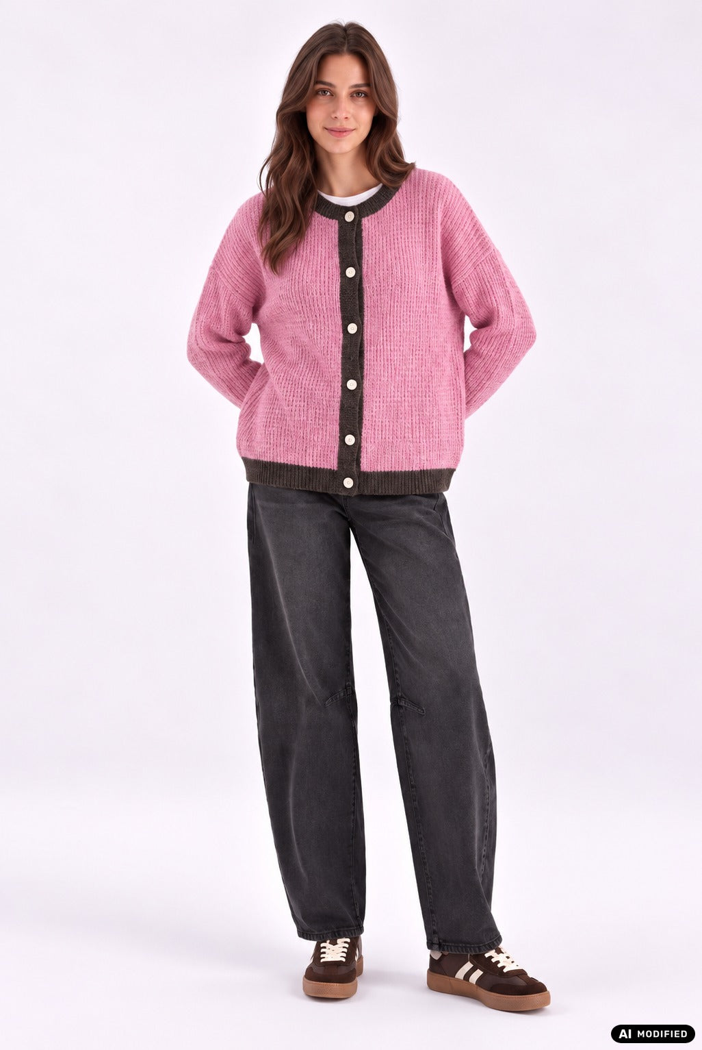 Strickjacke mit Streifen