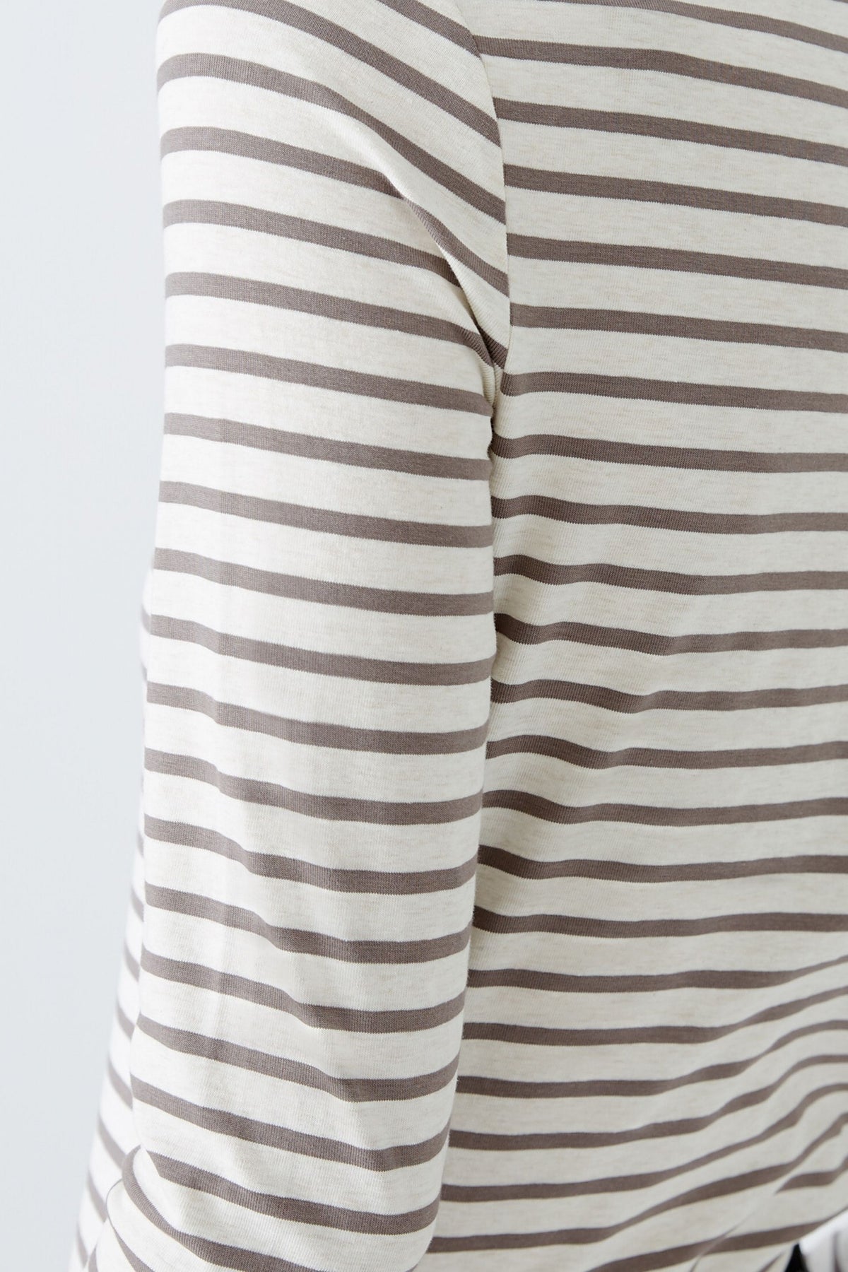 Oui Longsleeve Dk Brown Offwhite