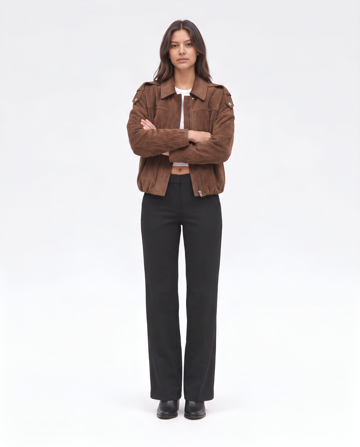 Kunstlederjacke in Velours-Optik