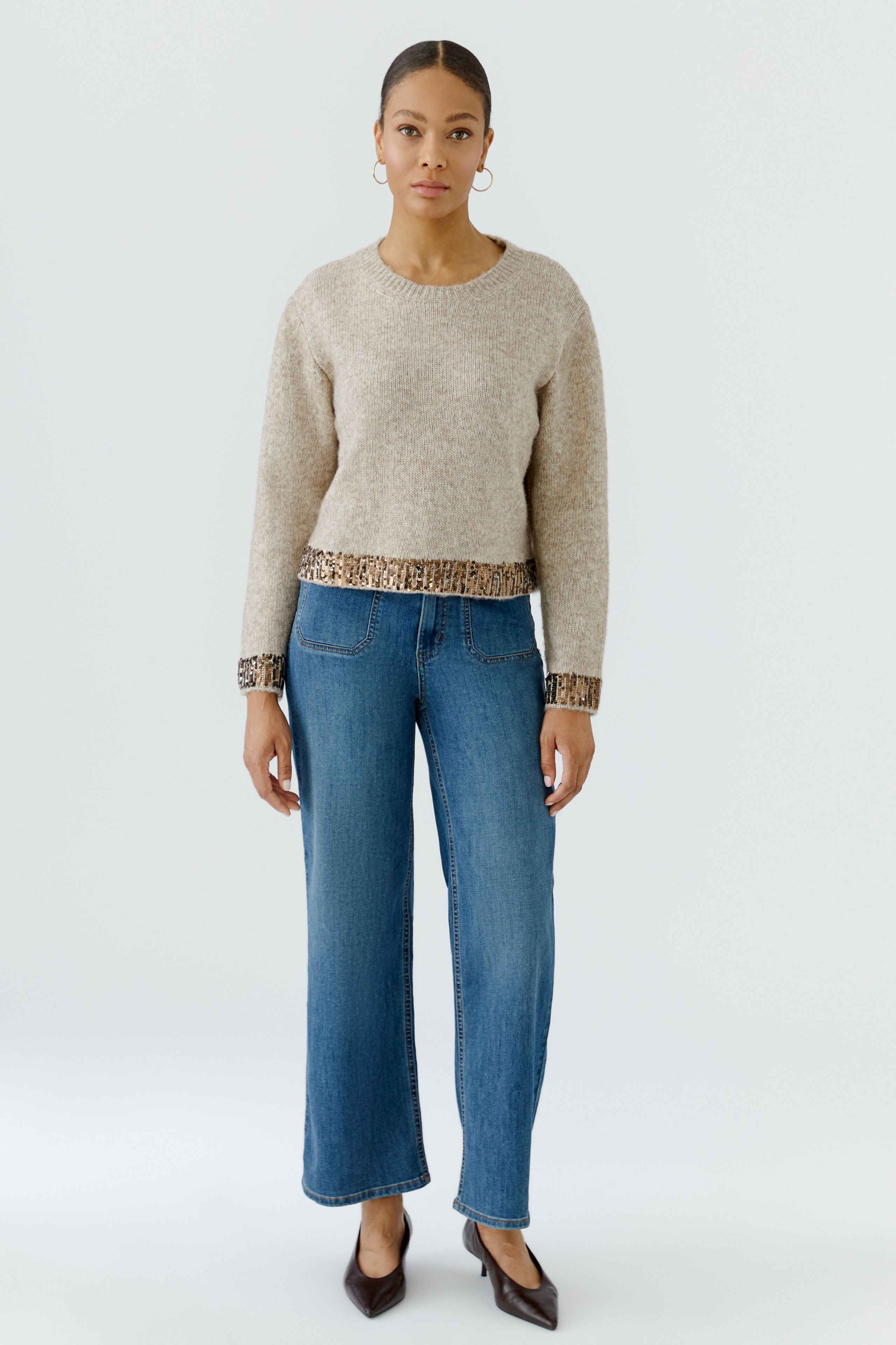 Strickpullover mit Pailletten