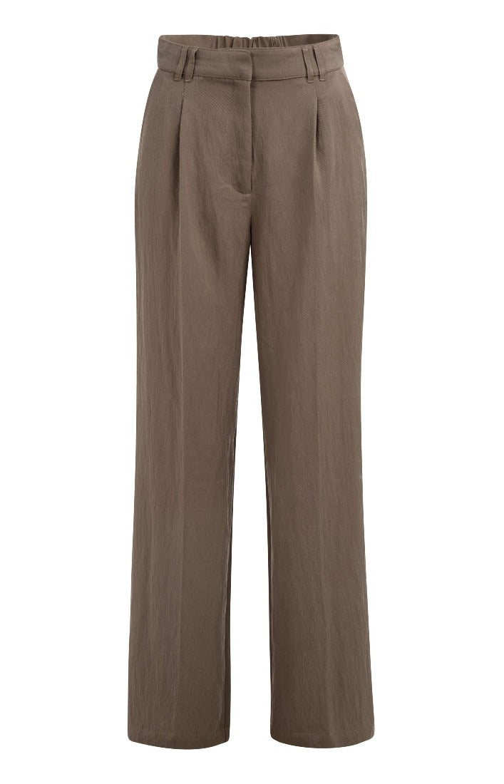 Bundfaltenhose aus Webstoff mit weitem Bein
