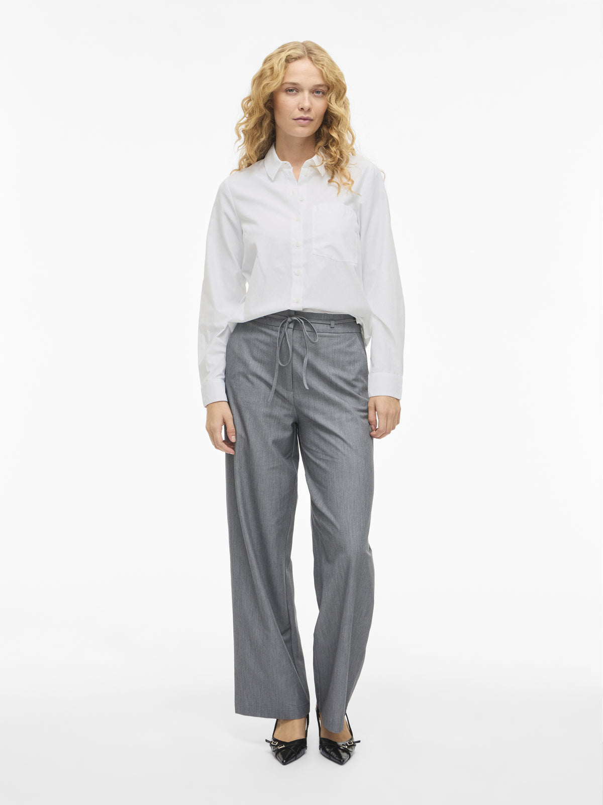 VILA Blusen Bright White