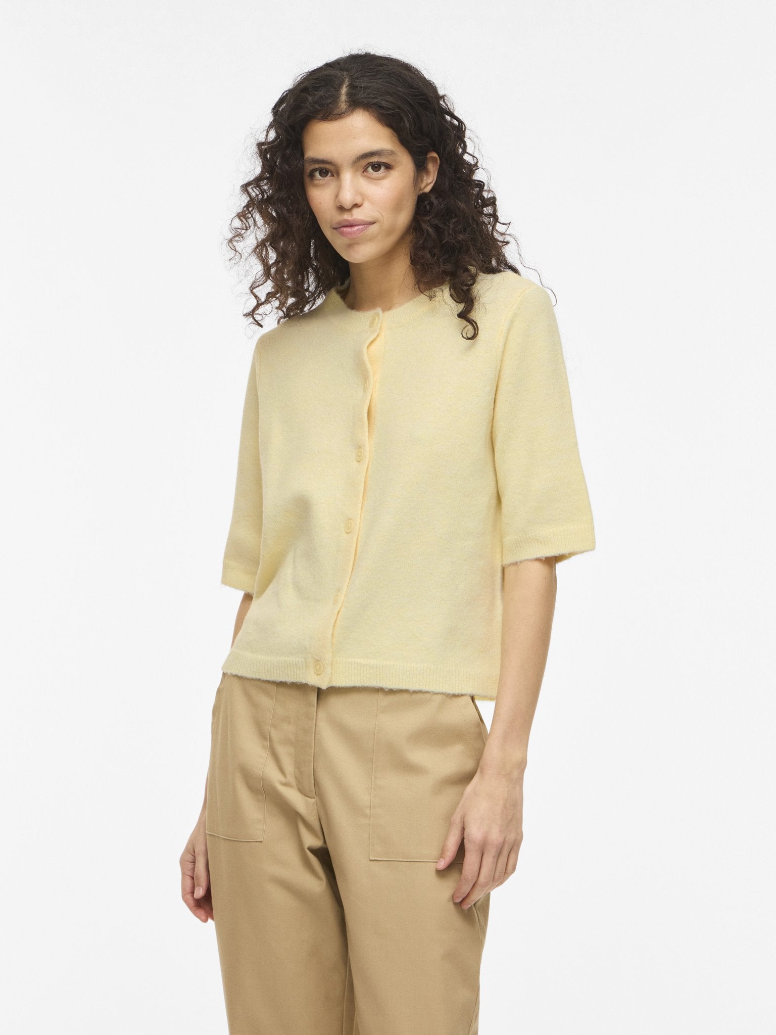 VILA Strickjacken Pastel Yellow/Melange
