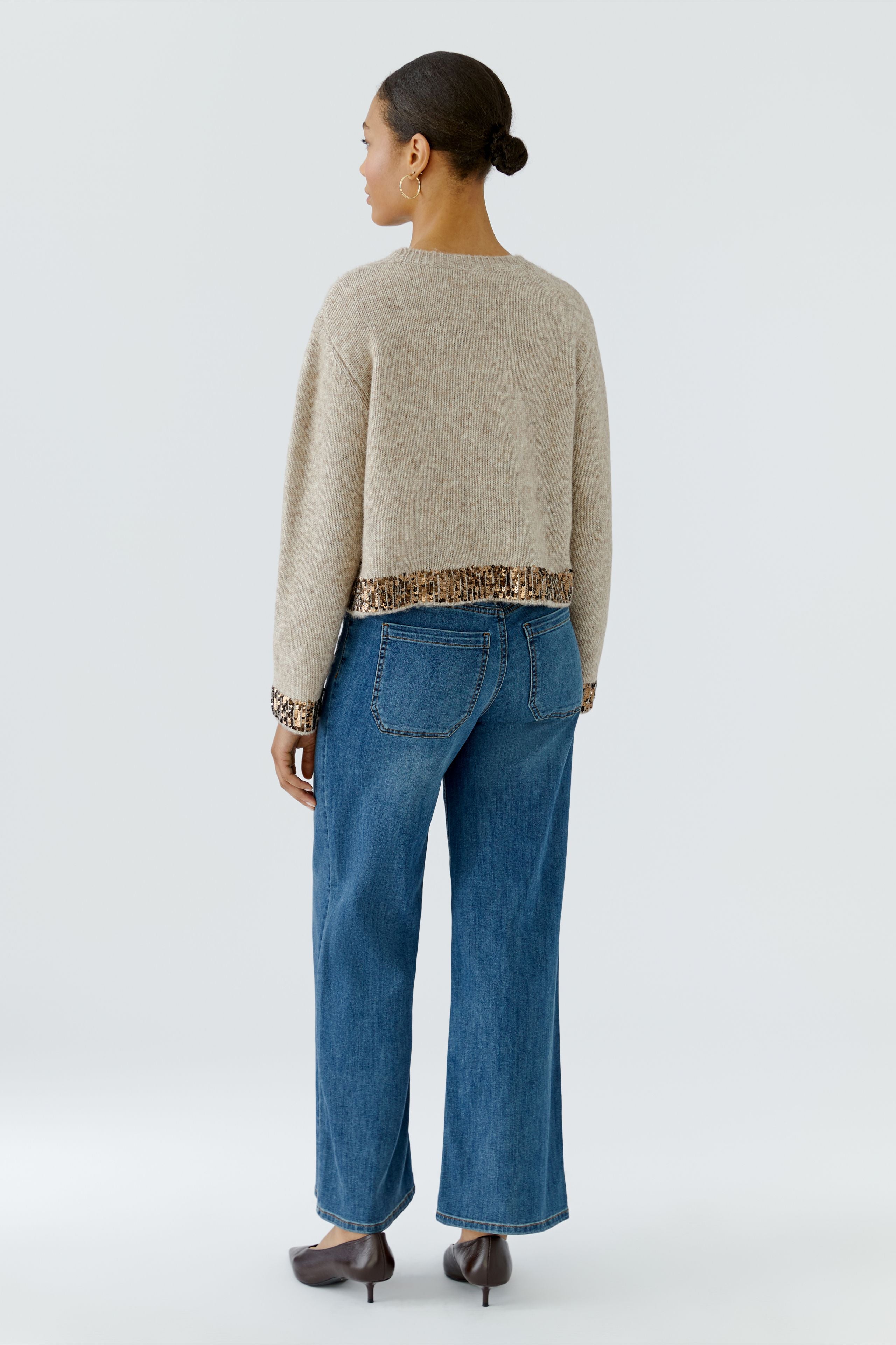 Strickpullover mit Pailletten