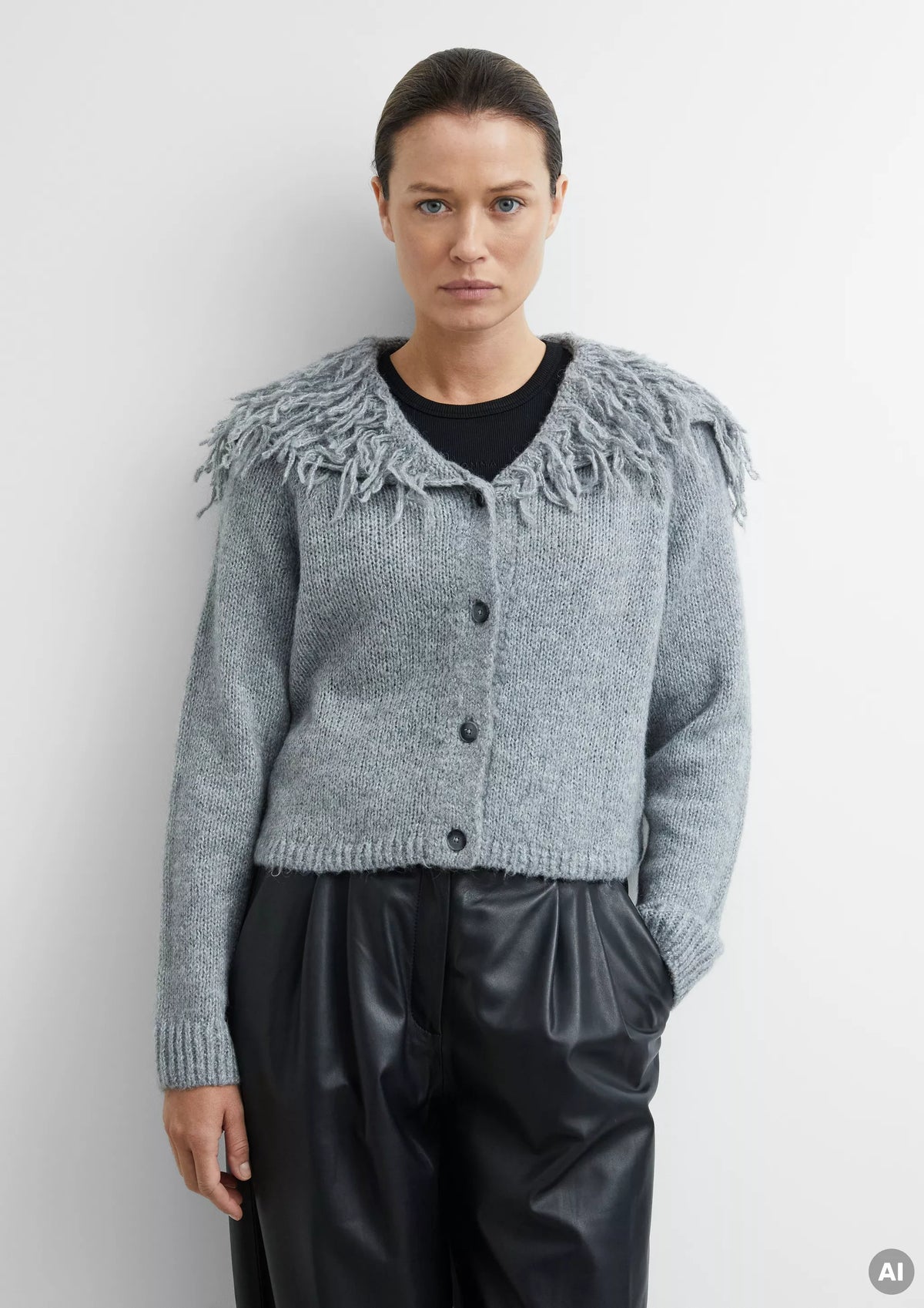 Comma Strickjacken Grey/Black