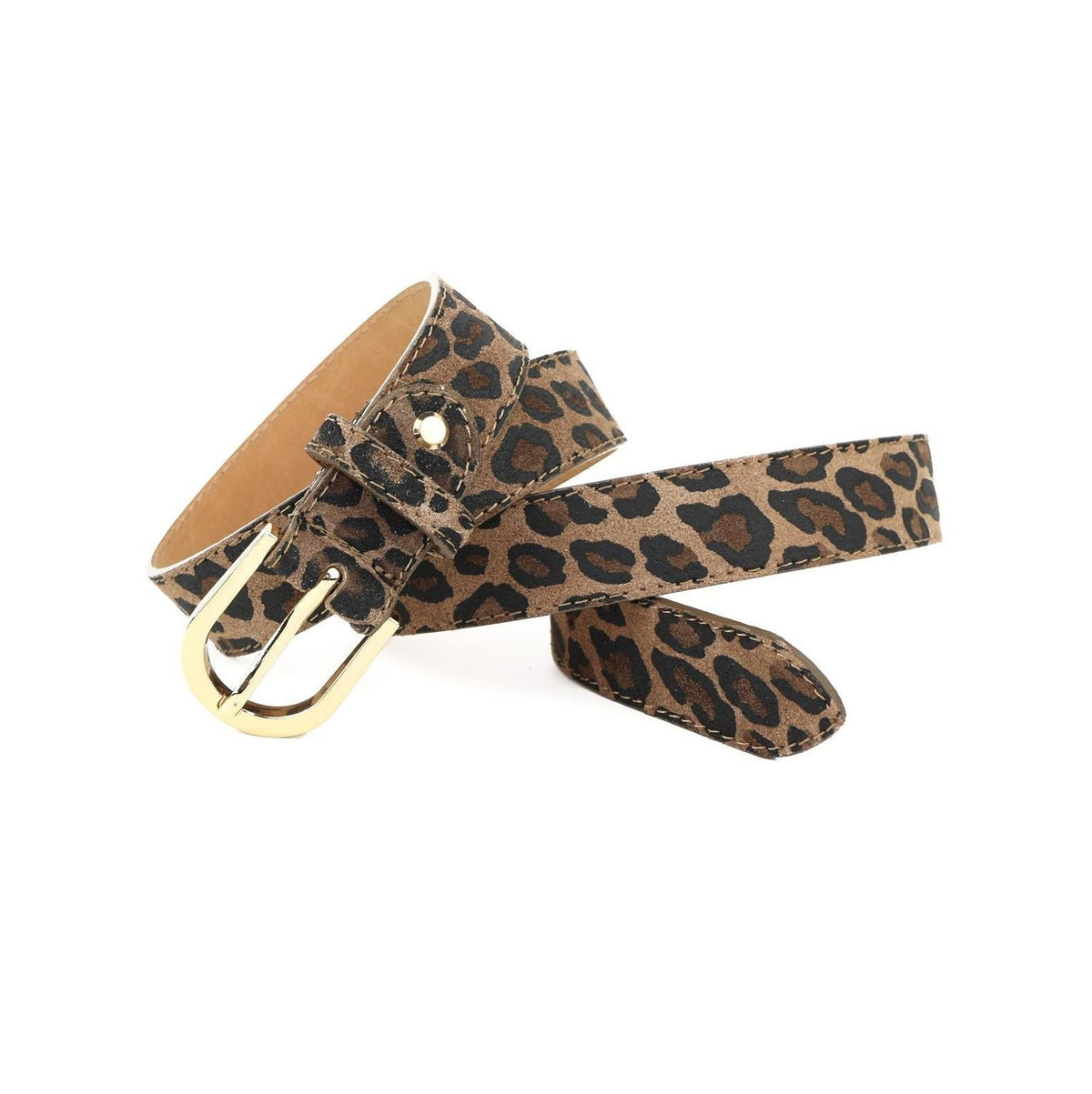 Wildledergürtel mit Animal-Print