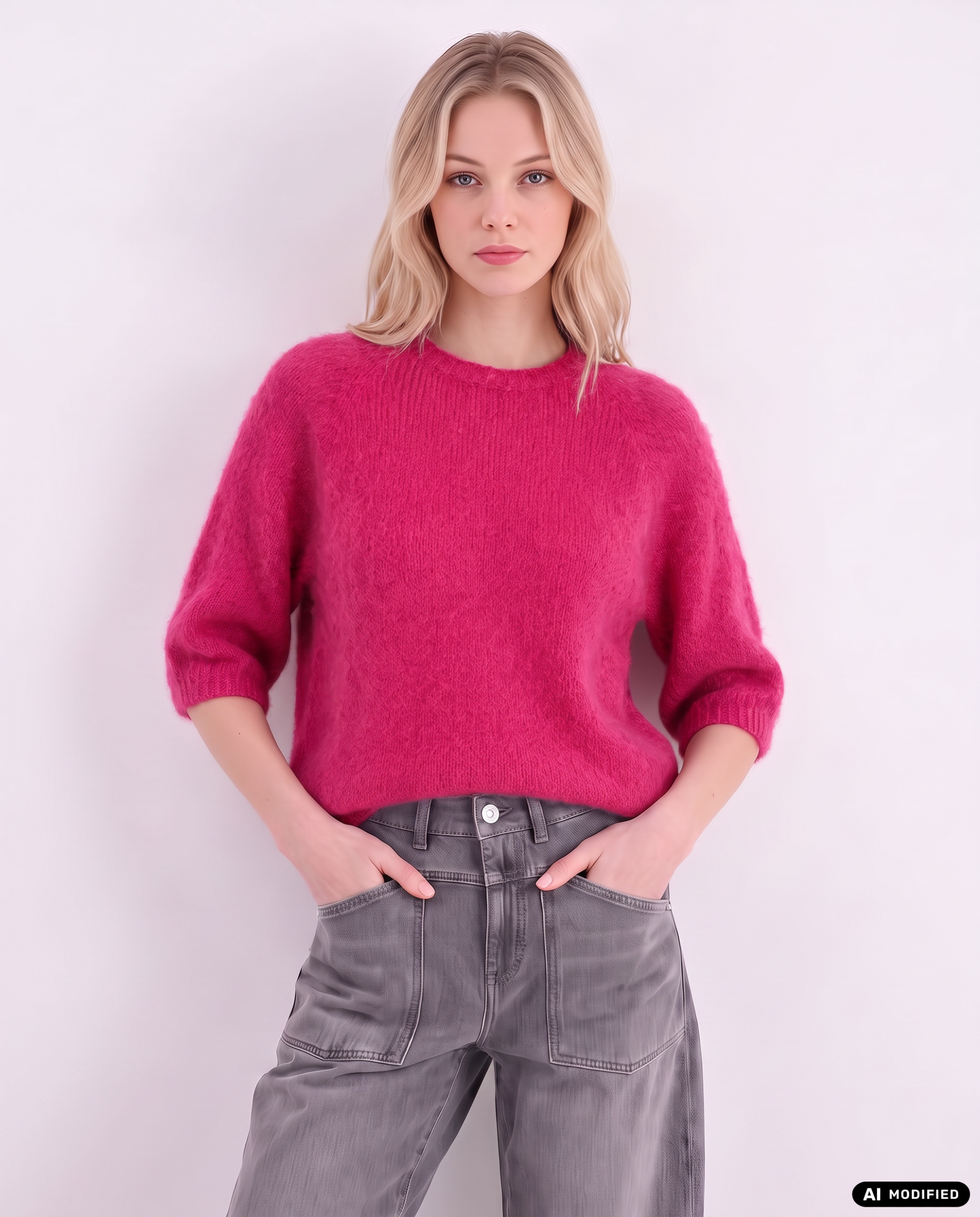 Strickpullover mit Kurzarm