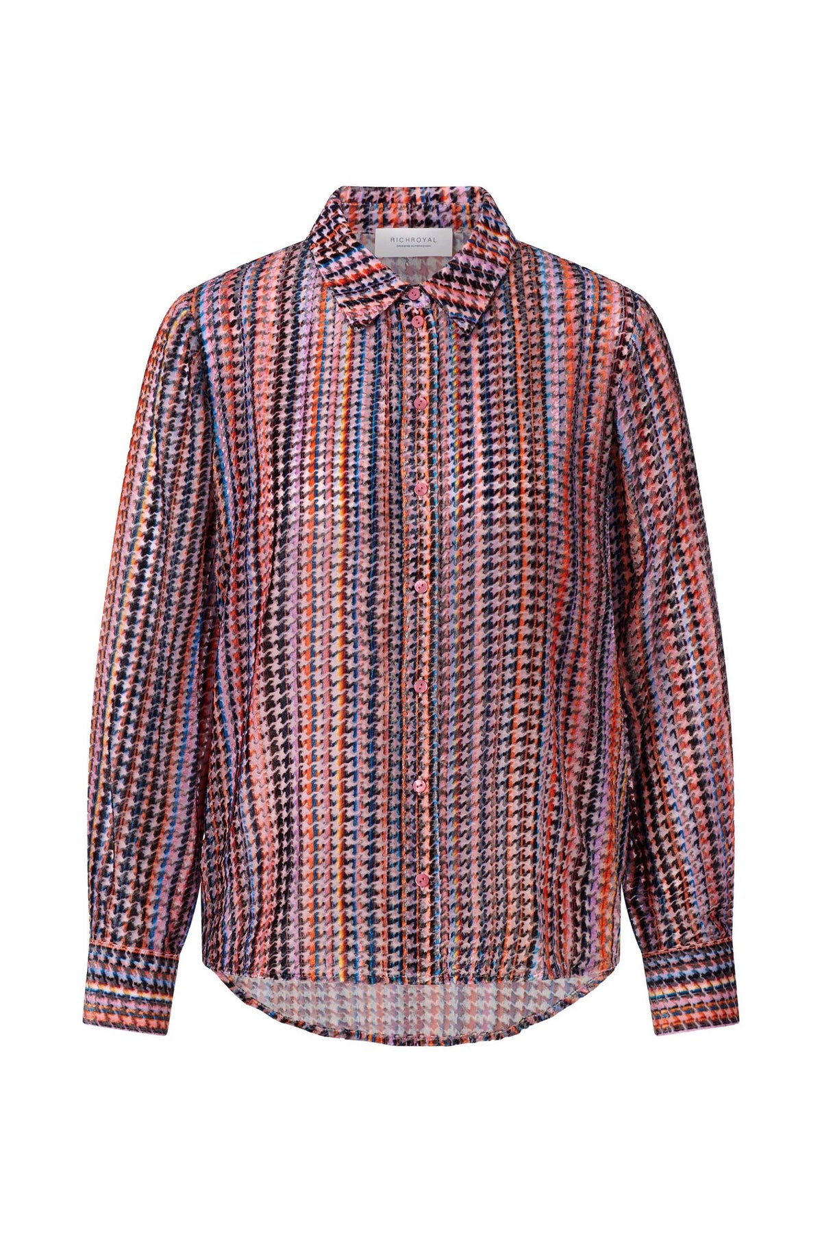 Bluse mit Hahnentritt-Muster