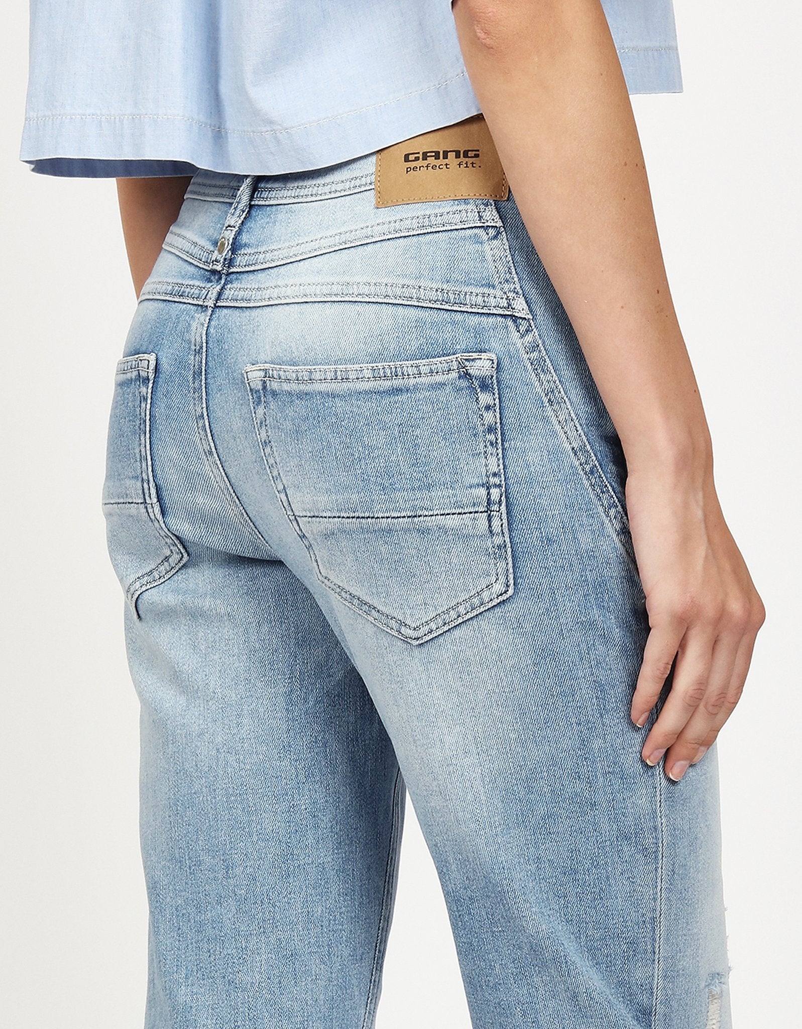 Gang Relaxed Fit Destroyed Soft Blue