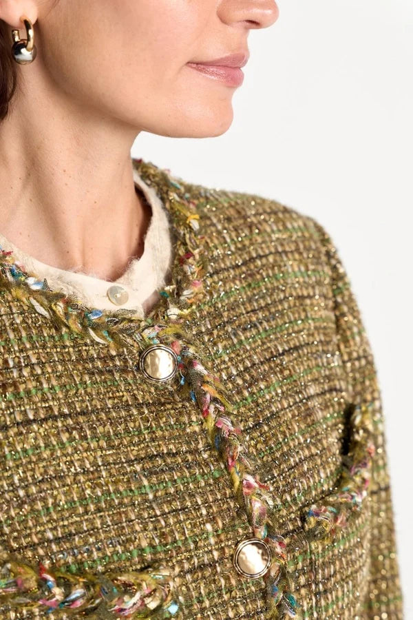 Tweed-Blazer mit Wollanteil
