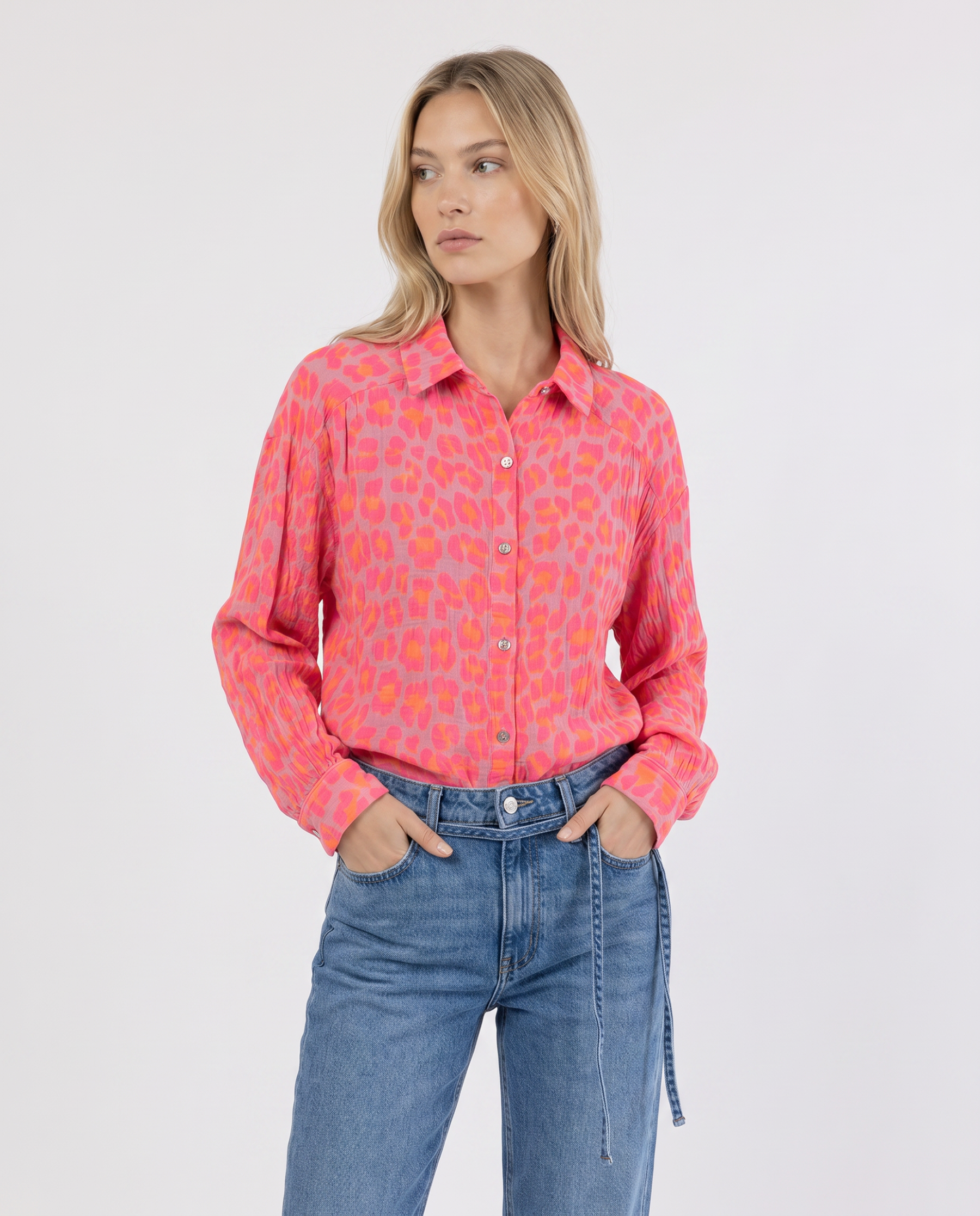 Musselin Hemd mit Blüten-Print