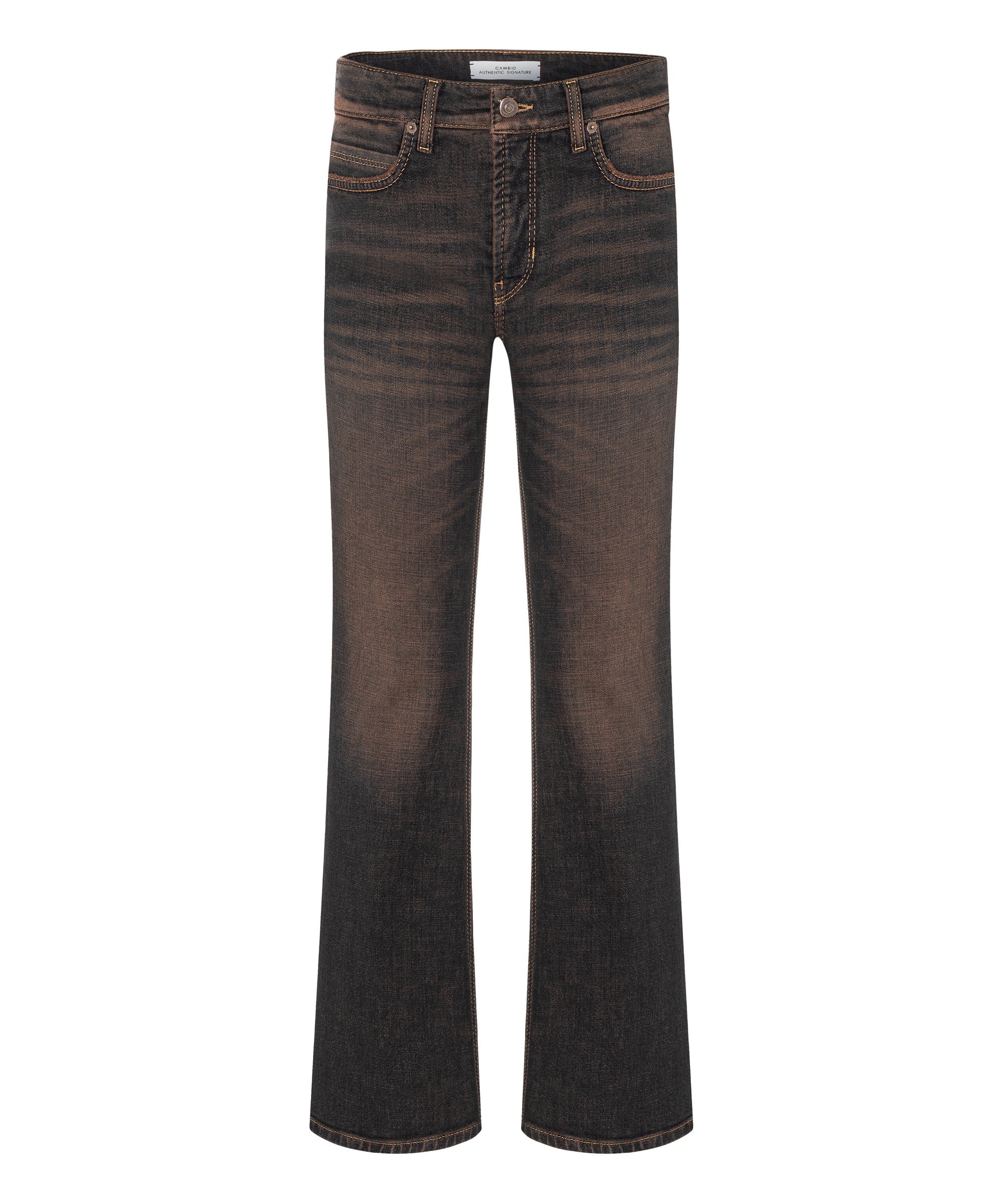 Cambio Flared Leg Cross Brown Overdyed