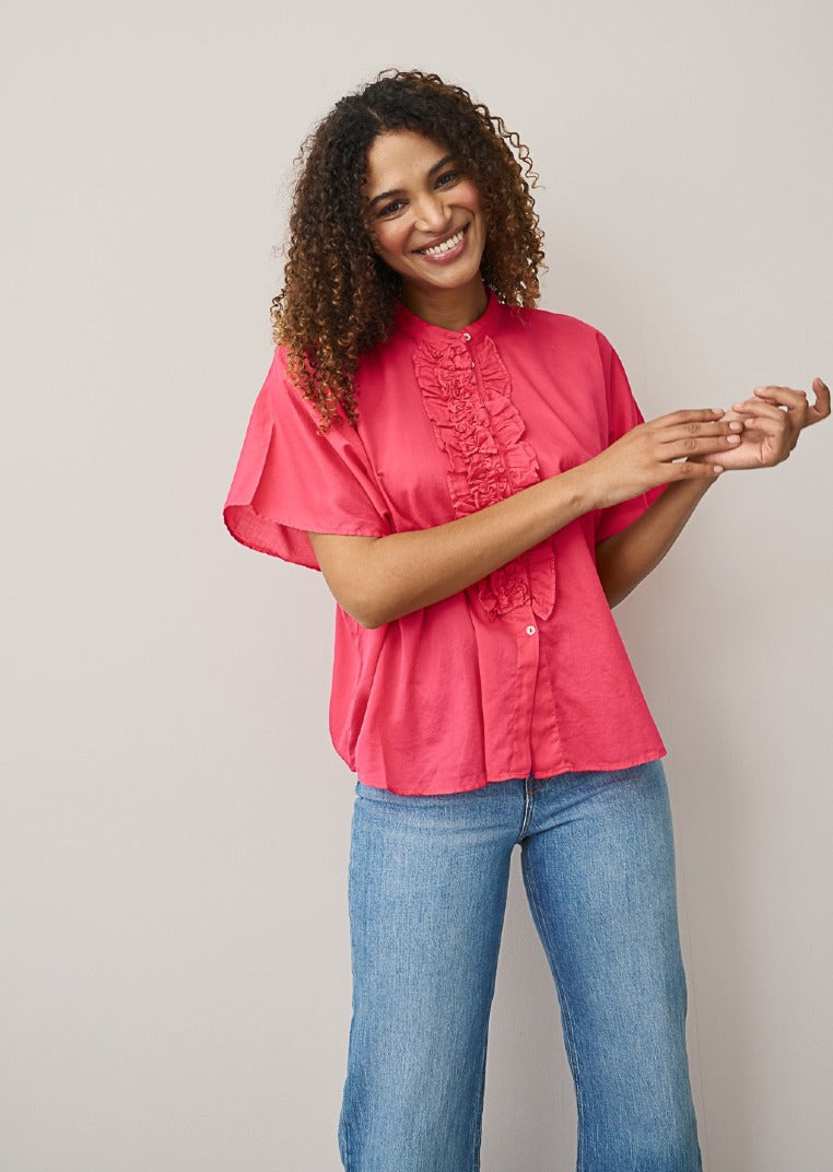 0039 Italy Blusen Rouge Red