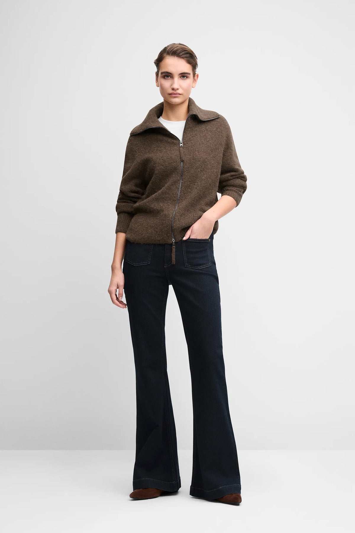 Strickjacke in Melange-Optik