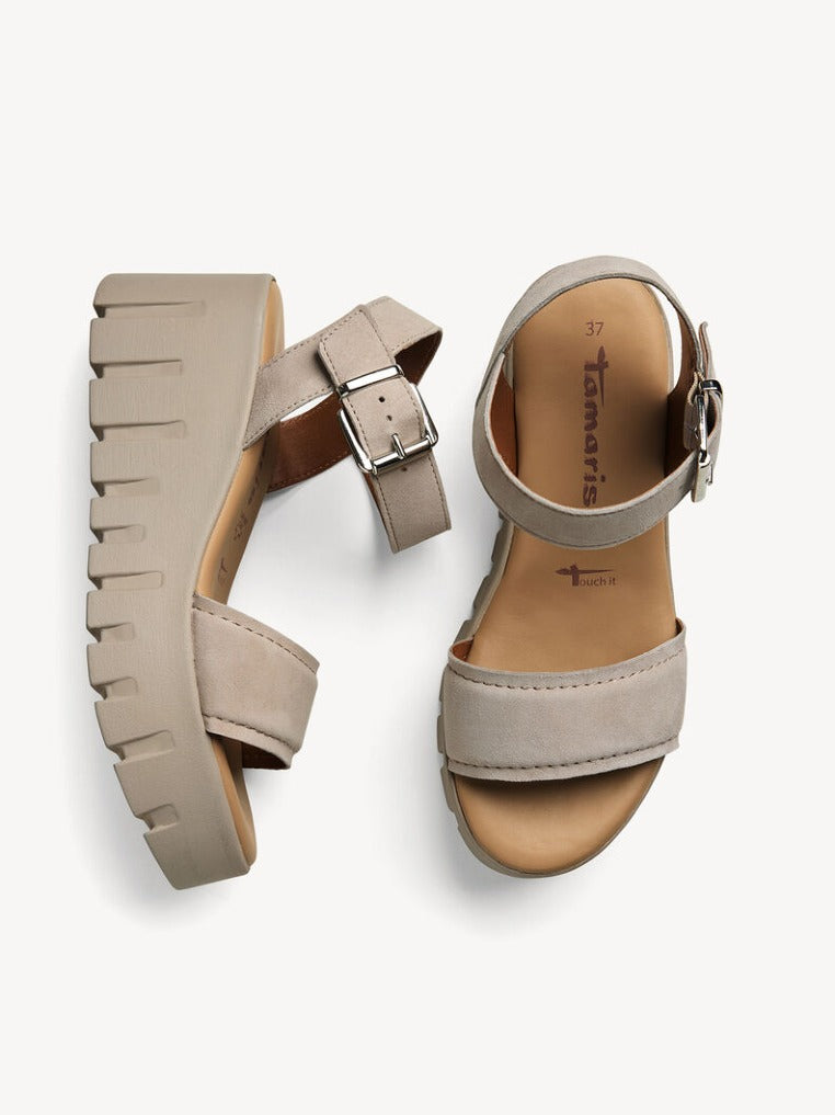 Tamaris Schuhe Taupe Suede