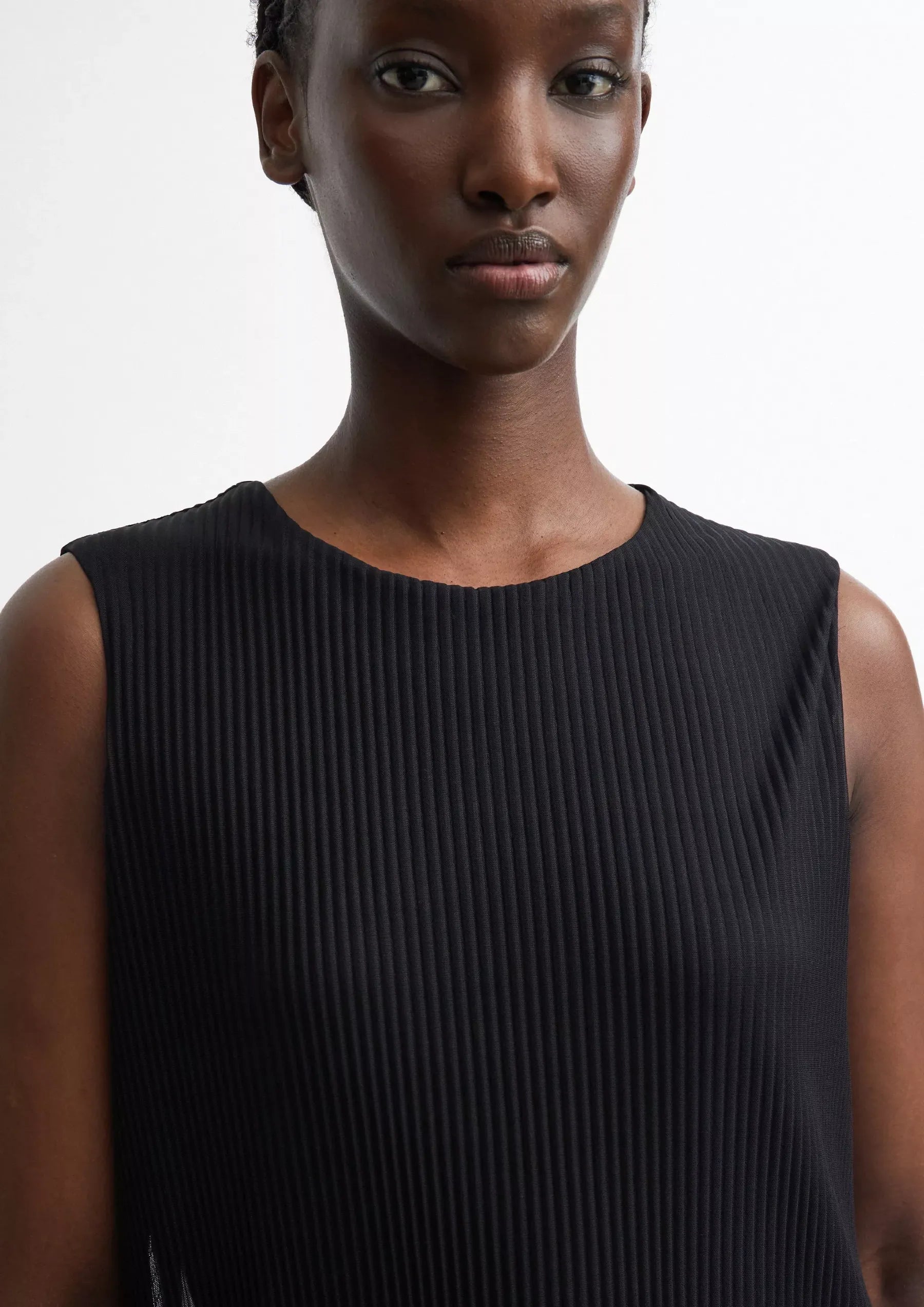 Plissiertes Mesh Top